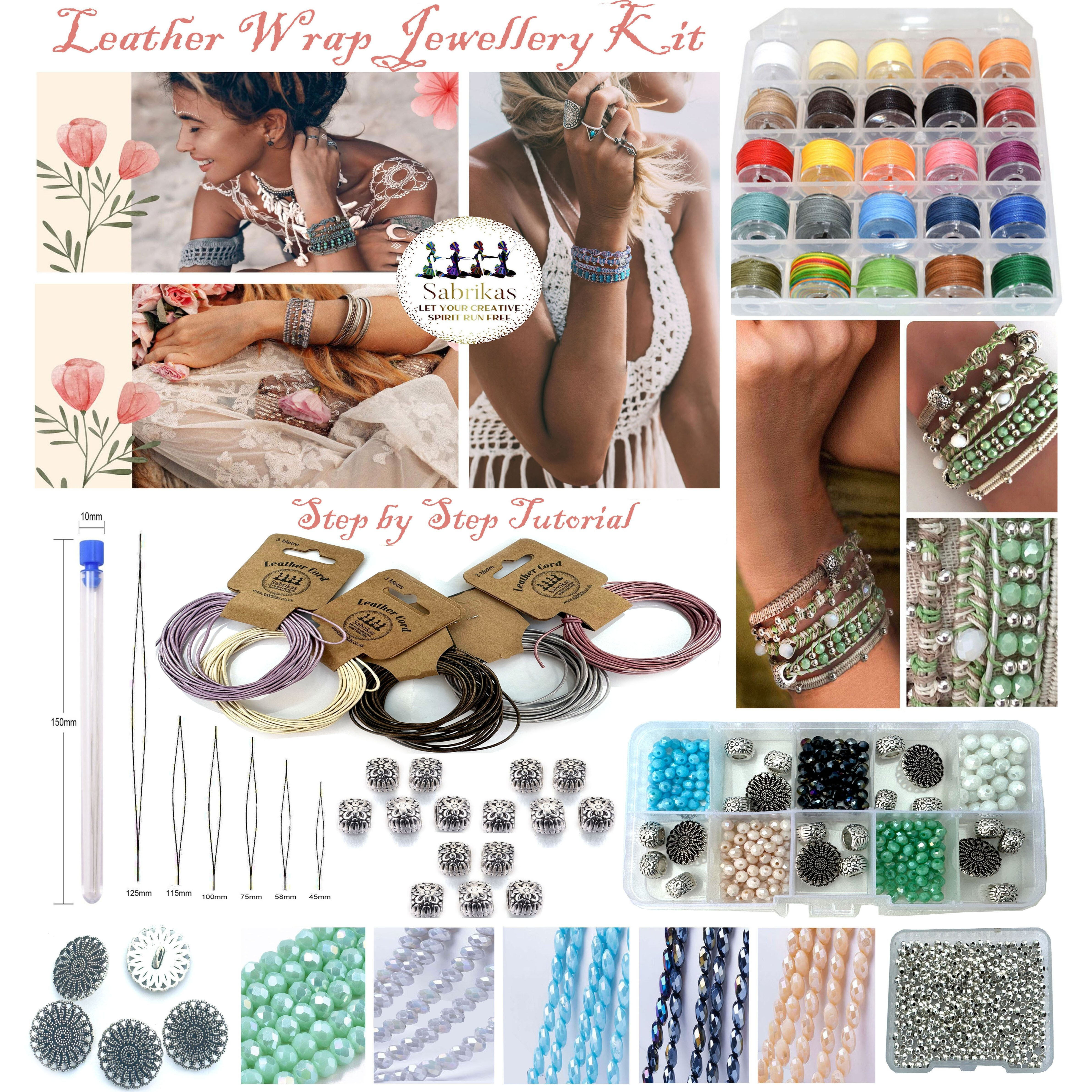 TEMU Leather Beaded Macrame Wrap Bracelet Jewellery Making Kit With Video Tutorial For Beginners Diy