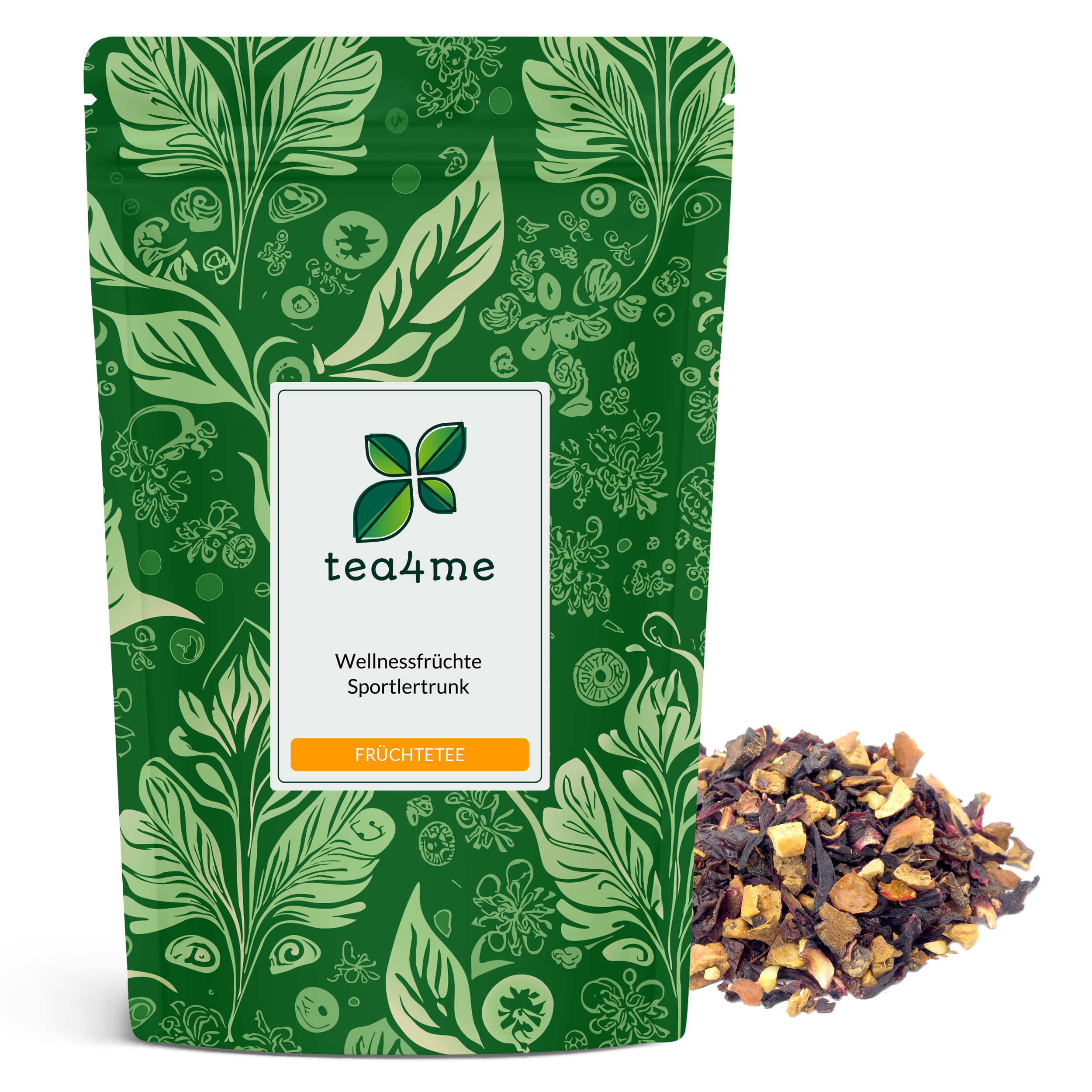 Image of Tea4me Wellness Fruit Sports Drink Fruit Tea With A Light Caffeine Kick | 100g Tea | Fruit Tea With -orange Flavor And Light Caffeine Kick