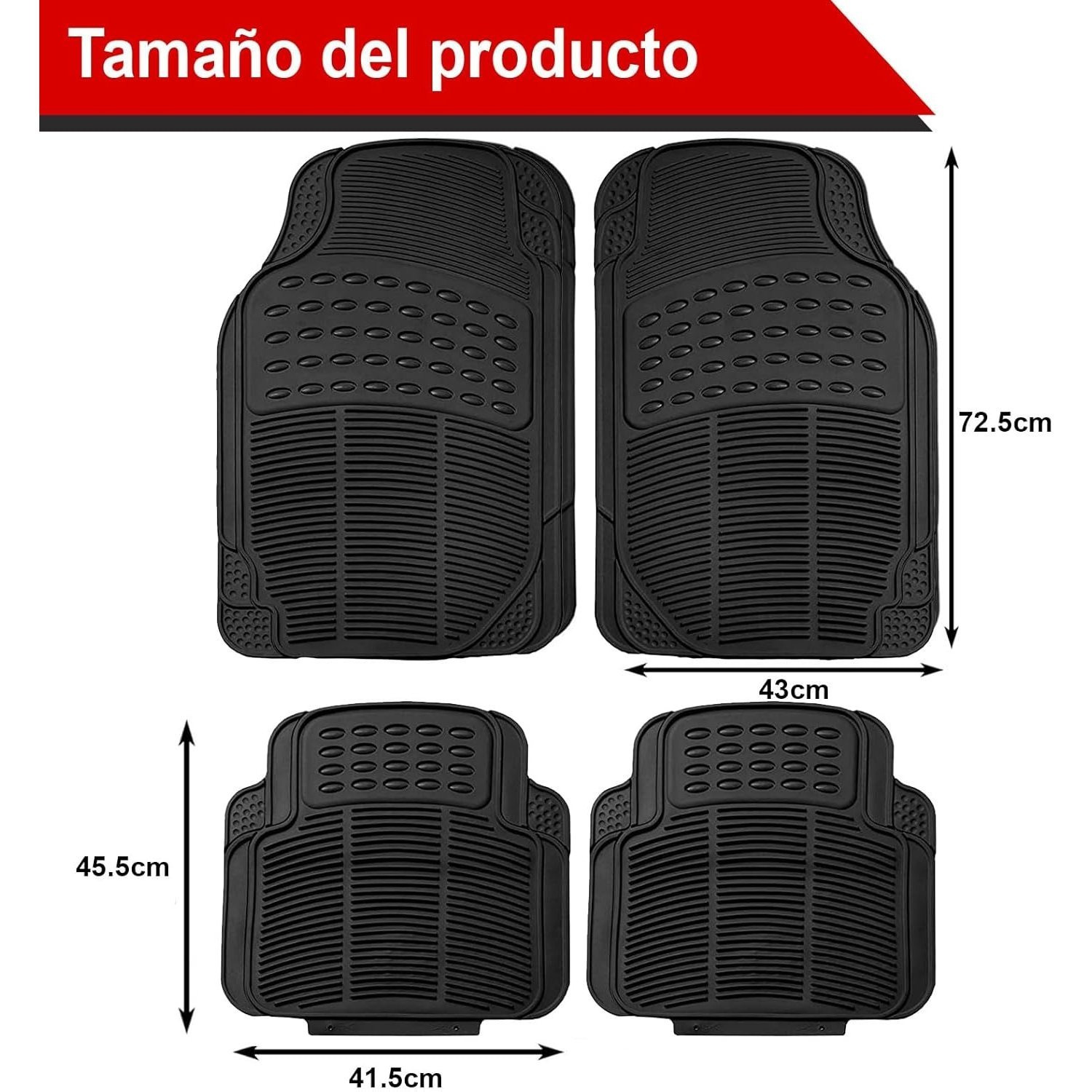 TEMU Alfombrillas antideslizantes para coche, juego de 4 (alfombrillas delanteras), universales, fabricadas en material de goma duradero, con diseño