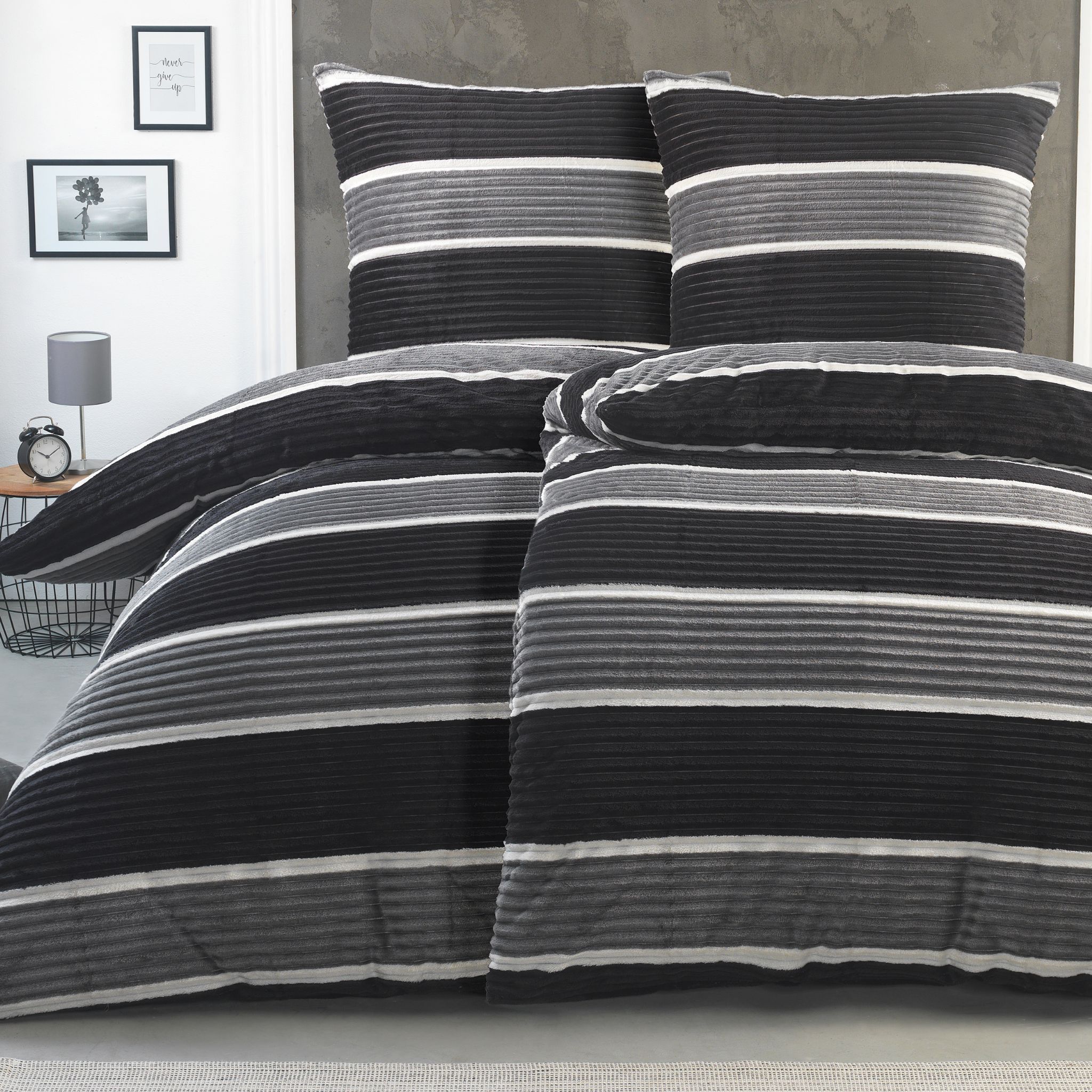E-shop Cashmere-Touch Winter Plüsch Bettwäsche Set 135x200 cm oder 155x220 -Teilig - 1x Deckenbezug + 1x Kissenbezug 80x80 cm - Kuschelig Weiche Warme