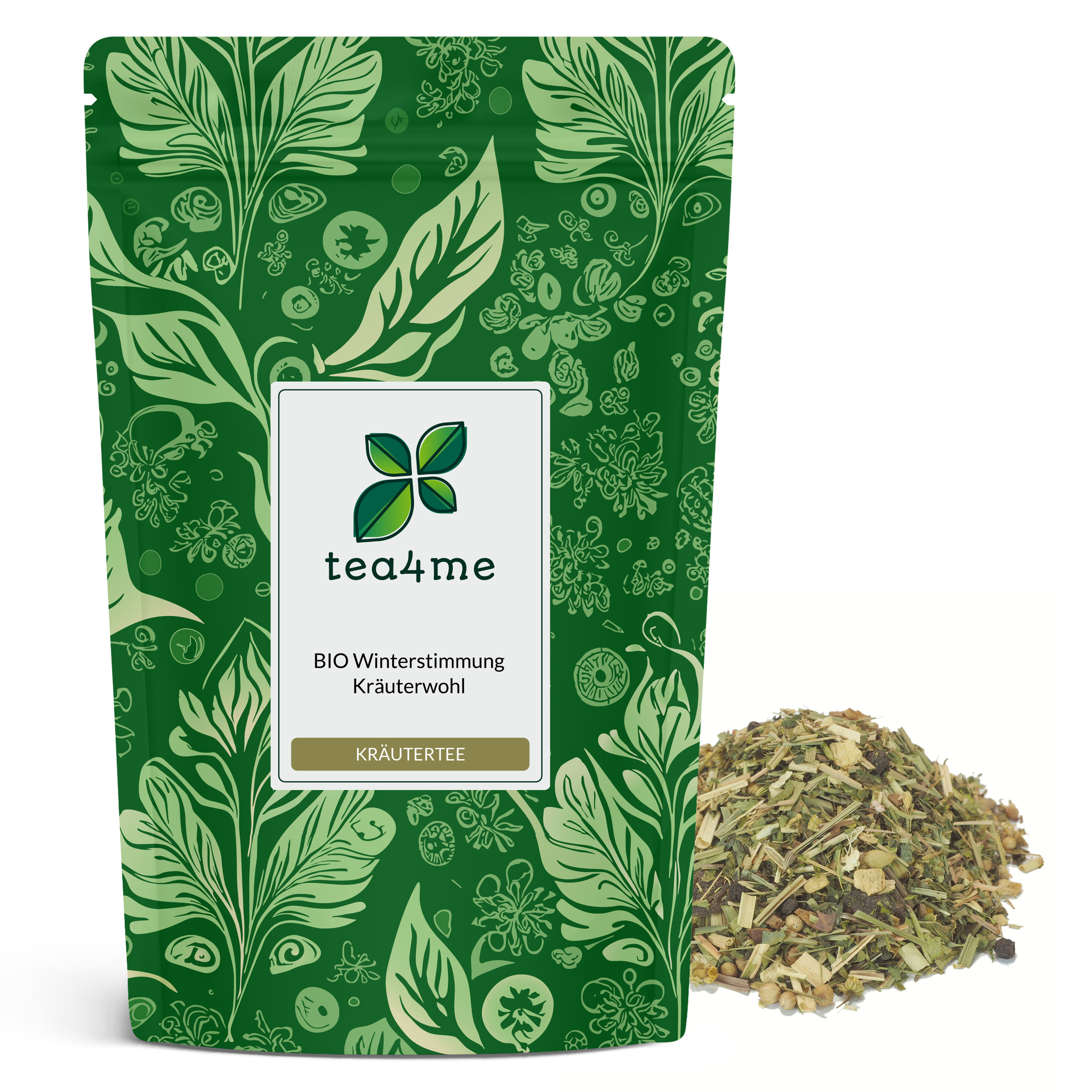 Image of Tea4me Bio Winter Mood Herbal Delight Herbal Tea With Mint Flavor | 75g Tea | Spicy Tea With Ginger