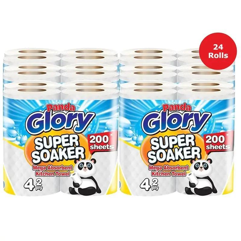 TEMU 24 X Efforias 2-ply Kitchen Towel 4-pack Paper Rolls | White Paper Embossed | Strong & Functional