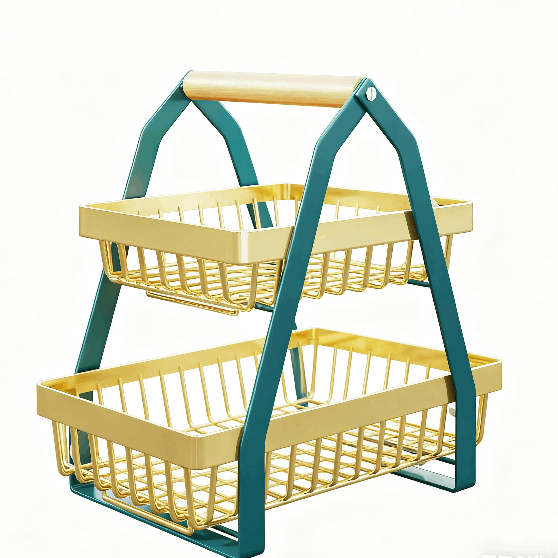 ® Basket, Storage Shelf, 2-tier Metal Storage Basket (suitable For Kitchen, Living Room, Office), Storage Rack, Storage Solution (black, 44.5×27×10.5)