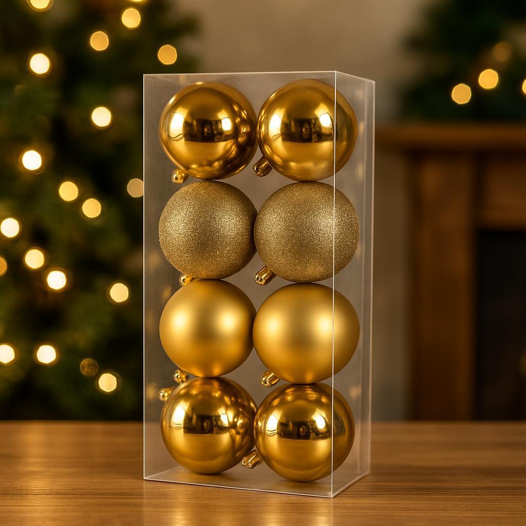 TEMU Juego de 8 adornos de bolas de Navidad bolas colgantes 7cm para decoración de árbol de Navidad