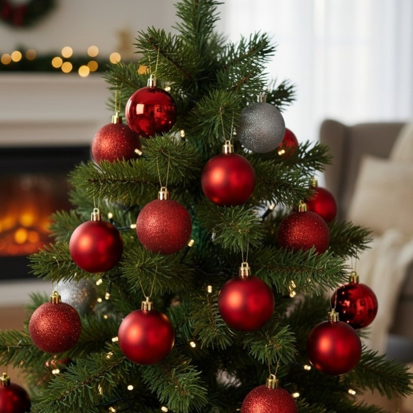TEMU Juego de 20 adornos de bolas de Navidad bolas colgantes de 8cm para decoración de árbol de Navidad