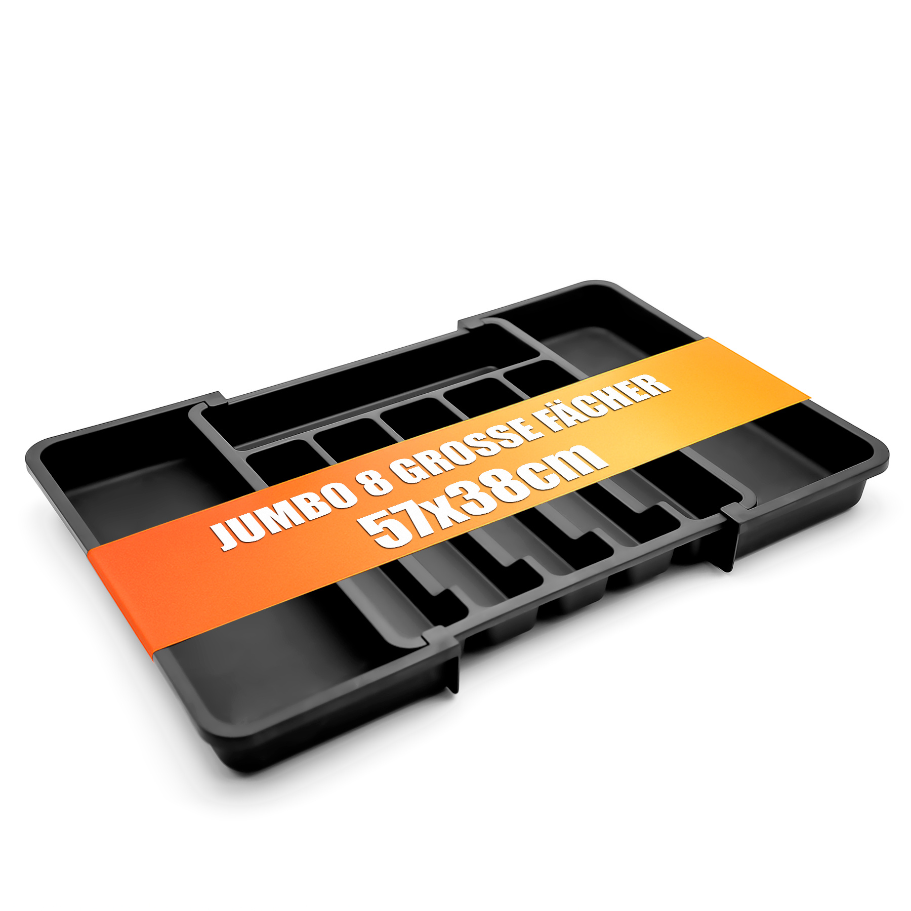 Bigdean Plastic Cutlery Tray In Black - Extendable Drawer Utensil Organizer For Of Kitchen Utensils