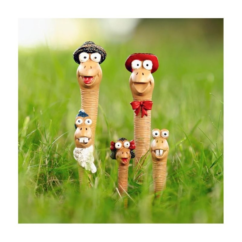 TEMU Garden Mile Set Of 5 Worm Garden Ornaments Outdoor Unusual Weatherproof Resin Accessories Outdoor Decor For Flower Bed, Plant Pots, Patio,