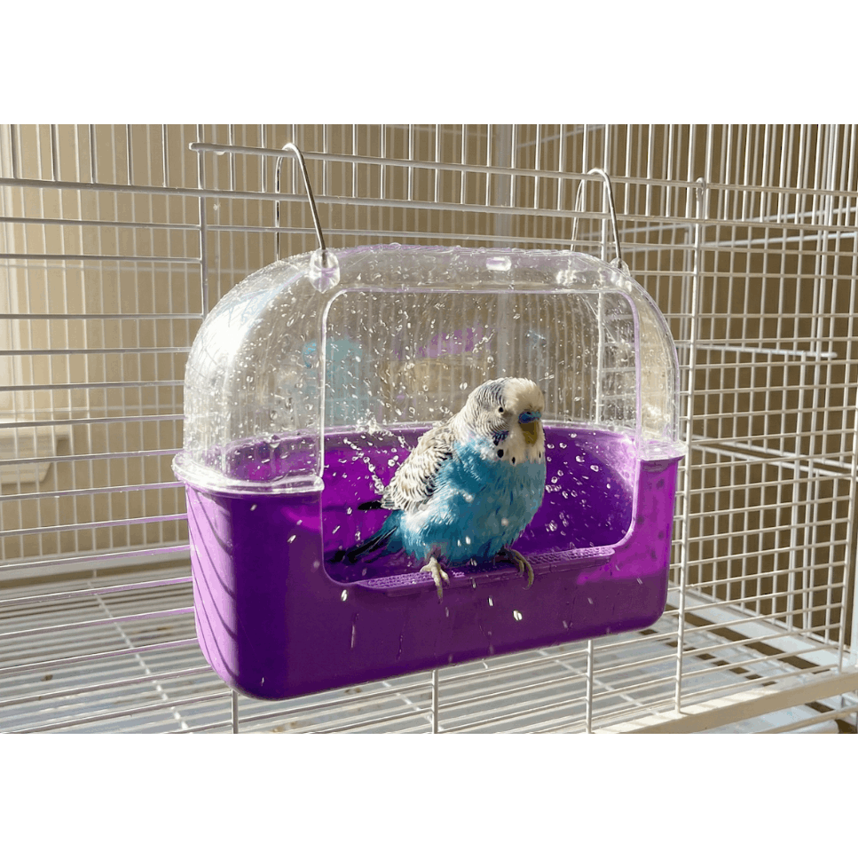 Bird Bath For Cage – Transparent Bathing Container For Parrots And – Easy Hygienic Assembly By Land