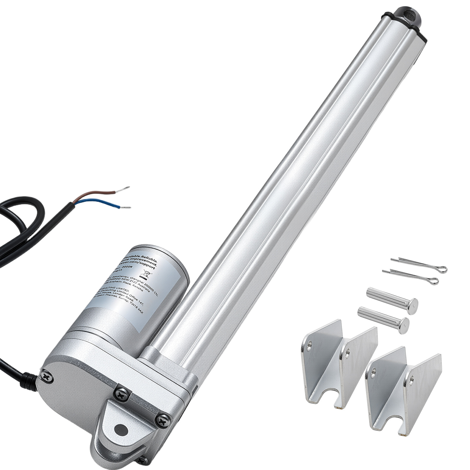 TEMU VEVOR Attuatore Lineare 12V, Attuatore Lineare a 12 Pollici, 675lbs/3000N 0.2"/s Attuatori di con Staffa di Montaggio per Tracker Solari,
