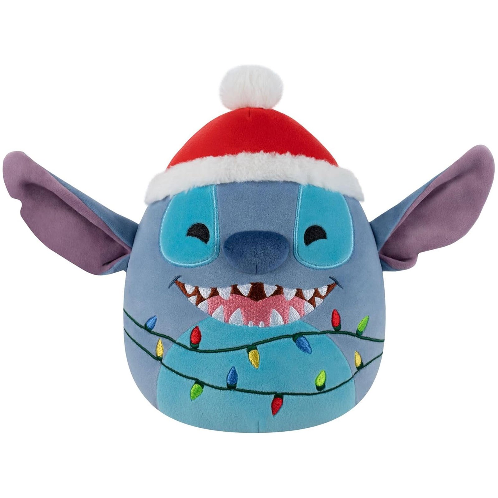 Image of Jazwares Sqdi01432 - - & Stitch - Stitch With Christmas Hat And String Lights Design, 20 Cm