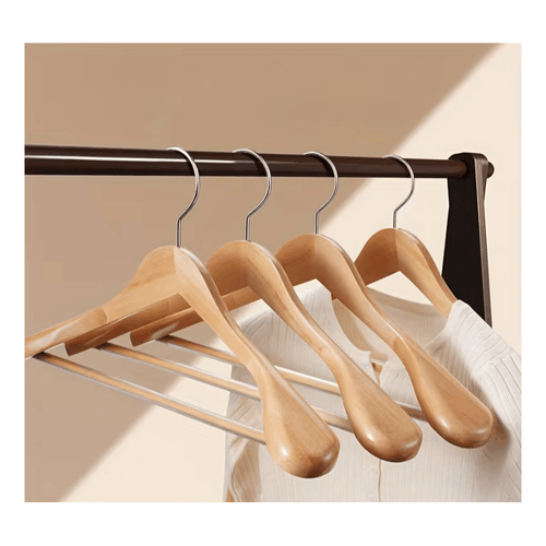 10pcs set of extra wide shoulder wooden hangers smooth and luxurious natural wood 360 rotatable hooks anti slip trouser rods heavy duty design to prevent clothes deformation suitable for suits dresses jackets trousers wardrobe organization