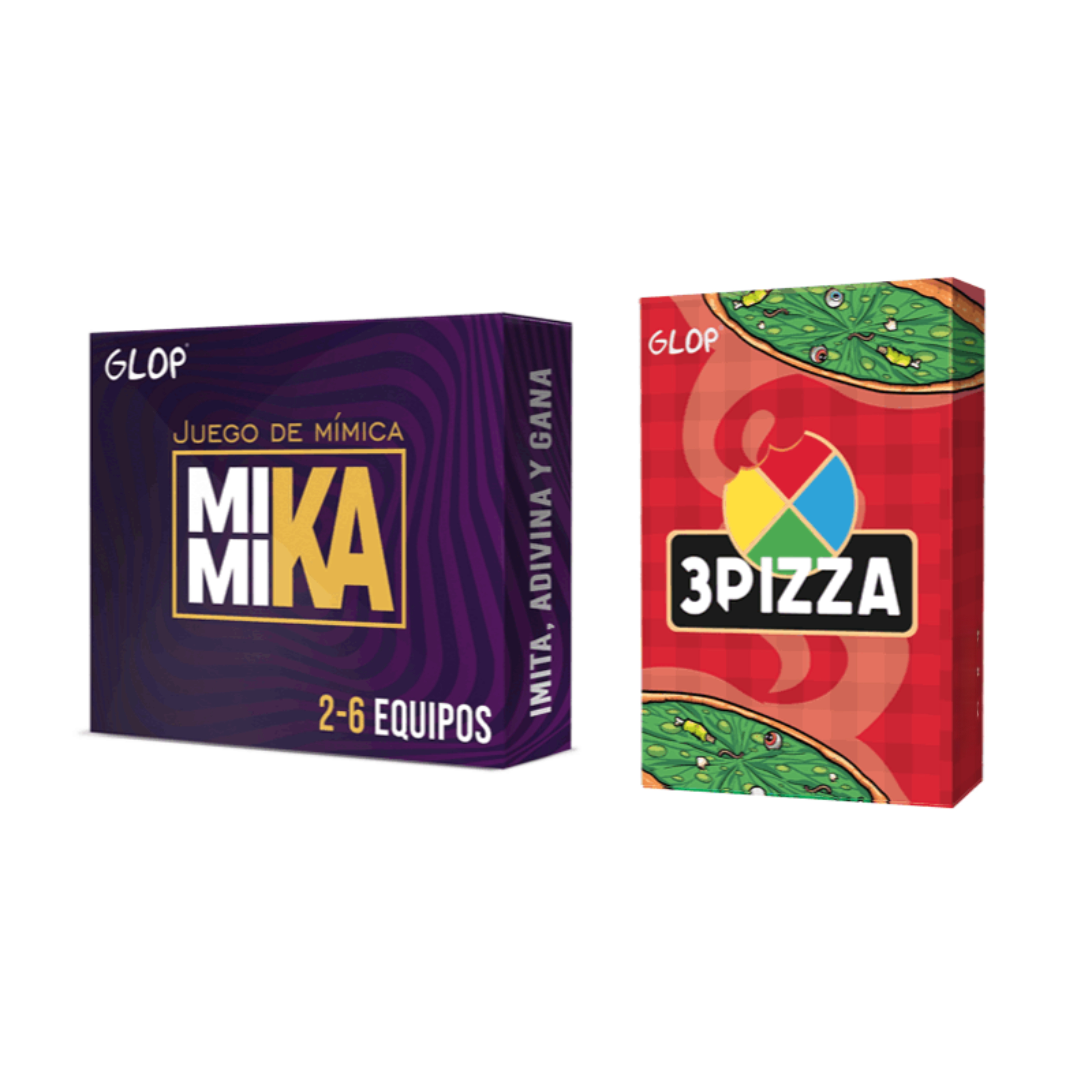 TEMU Pack 2 Juegos de Mesa : Mimika + 3PIZZA – Juegos de Mesa Divertidos y Fáciles de Aprender para Reuniones y Fiestas