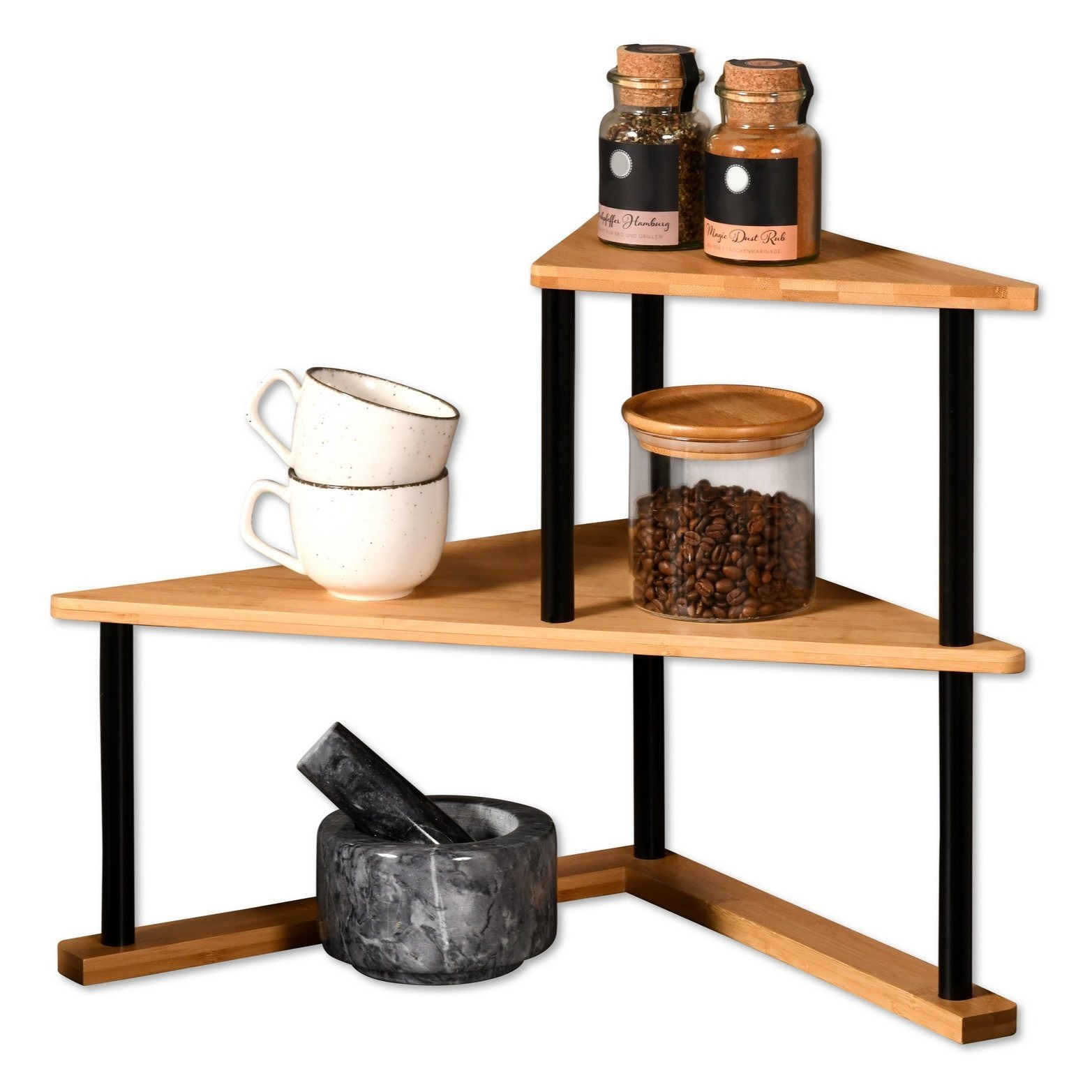 Image of Kesper Shelf, 52 X 39 X Cm, Triangular Spice Rack, Shelf, Kitchen Storage Rack, Multi-tier Organizer, Kitchen Shelving Unit