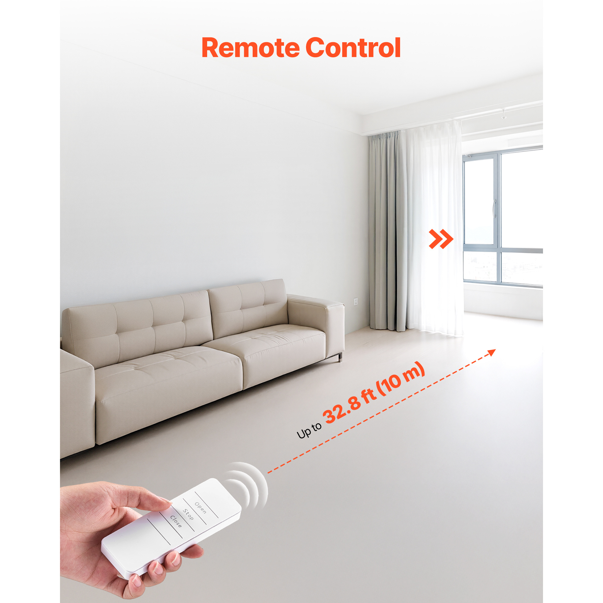 VEVOR Deschizător Automat de Perdele, Control prin Aplicație și Telecomandă, Hub Inclus, Deschizător Electric Inteligent Compatibil cu Alexa și Google Home, Deschidere și Închidere Programată, Mod Silențios, pentru Tije Romane