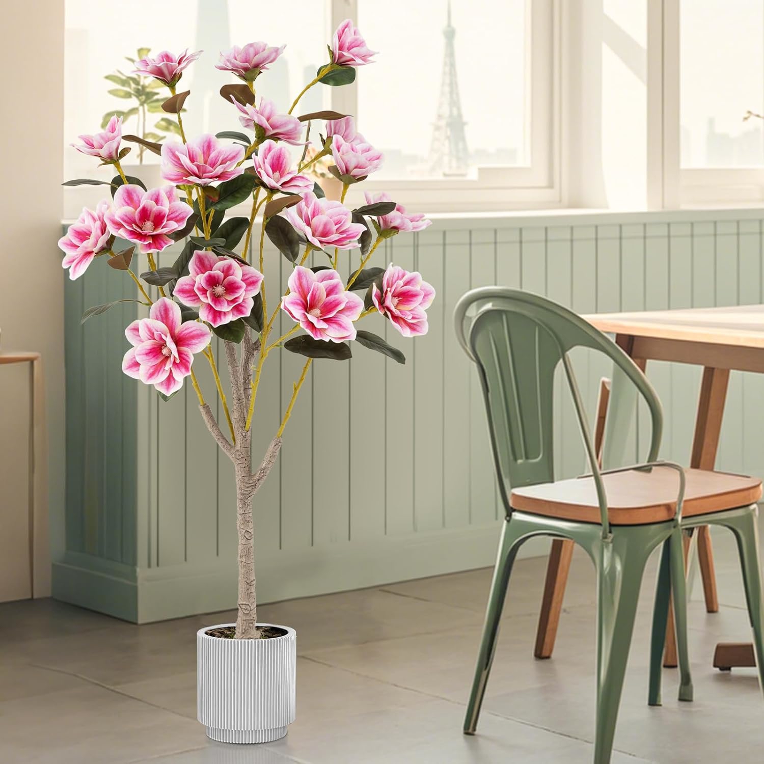 130cm Pot Plant, Magnolia Tree With Multi-branch Trunks And Elegant Peva Leaves