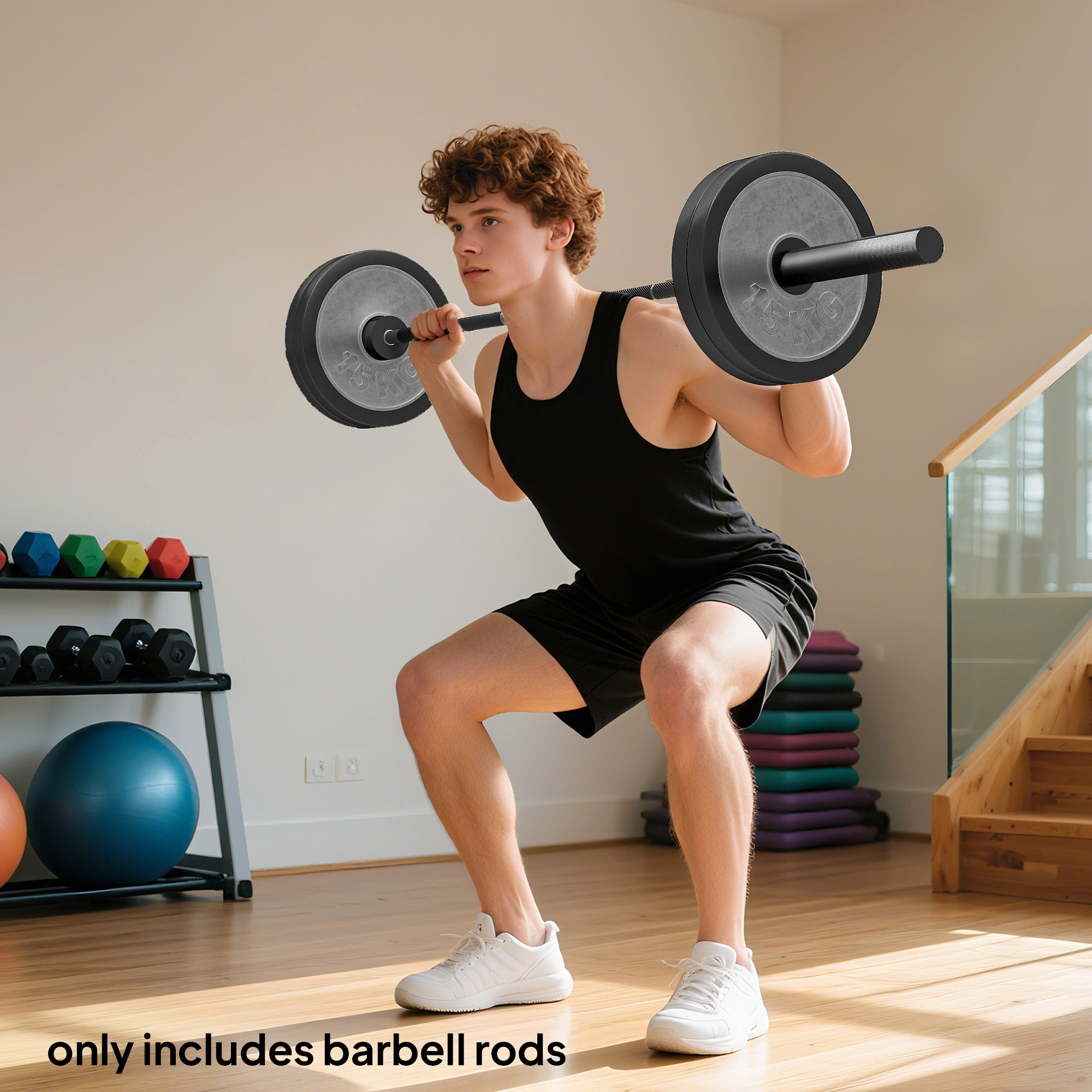 Image of Olympia Barbell With Extended Sleeves 180cm 200kg Steel Barbell With 50mm Collar Non-slip Grip, Barbell For Strength Training, Weightlifting, Powerlifting