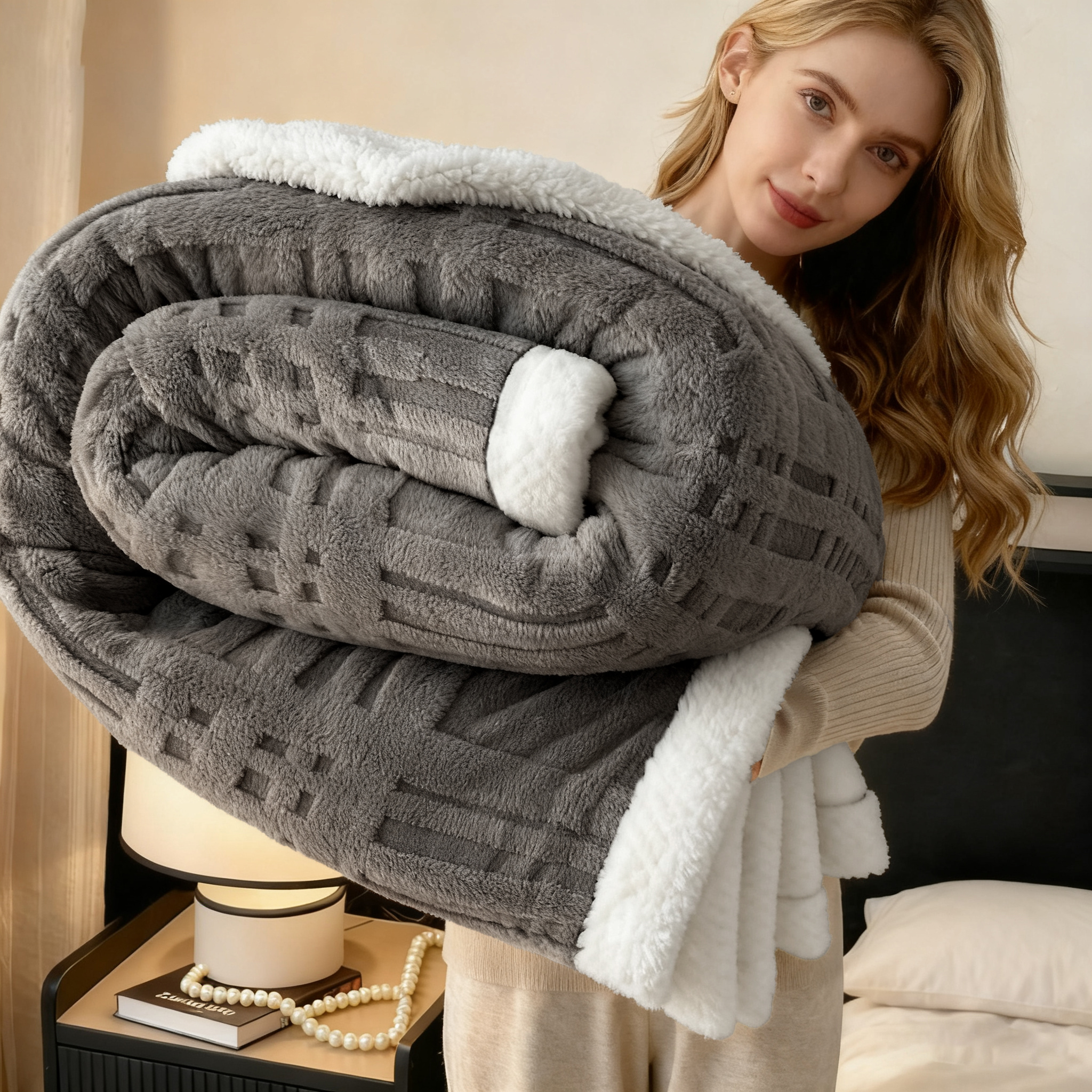 TEMU Brown/beige/dark Grey Blankets, 150*200/180*200/200*230cm, Multi-functional Blankets Suitable For Sofas And Offices, Soft And Comfortable Bed