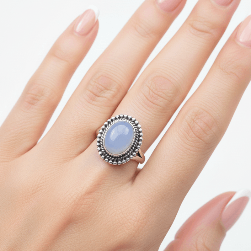 Women's 925 Sterling Silver Oval Gemstone Ring, Multi-Stone
