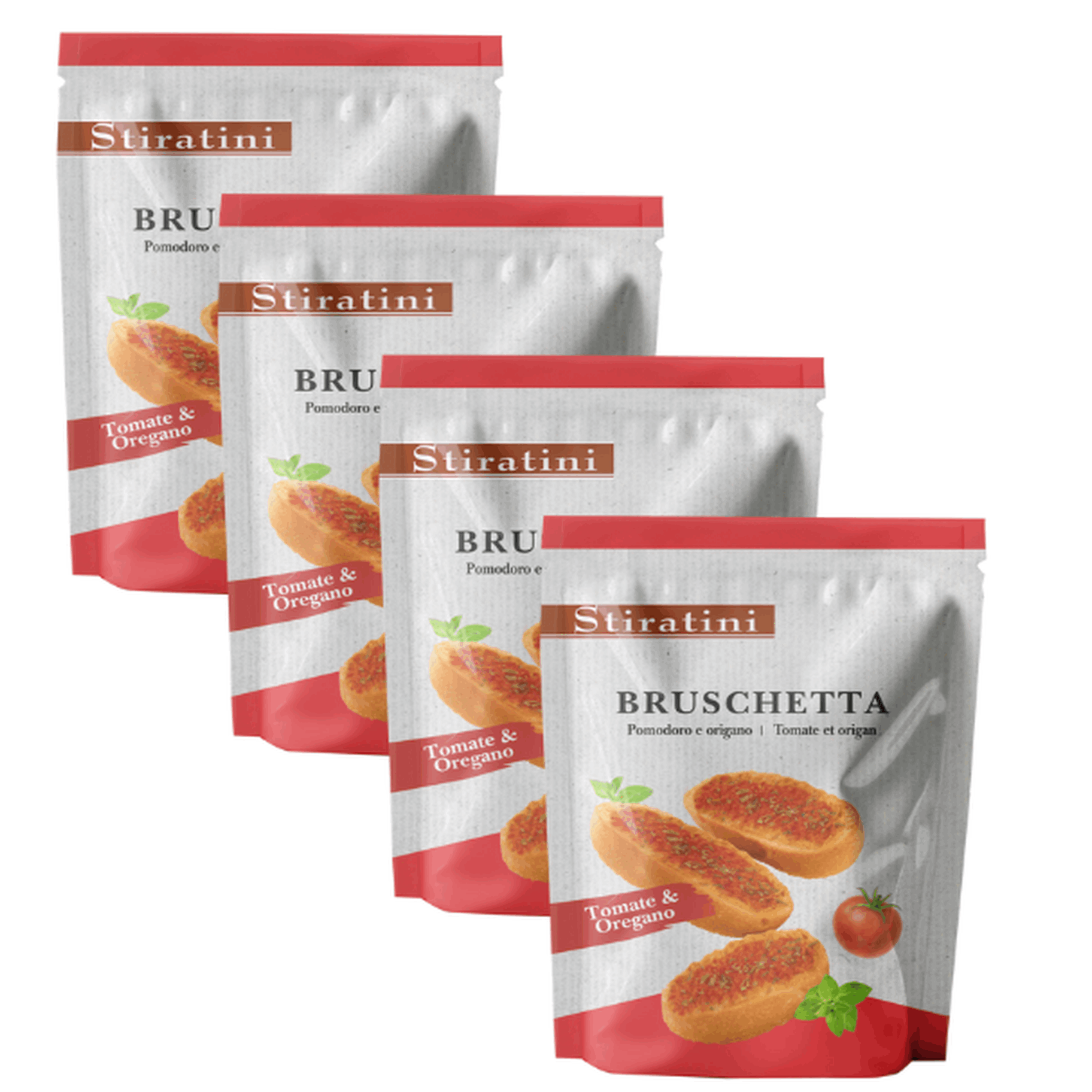 Image of Bruschetta Stiratini Tomato & Oregano - Crispy Italian Bread Slices With Tomato Seasoning | 4 × 160 G