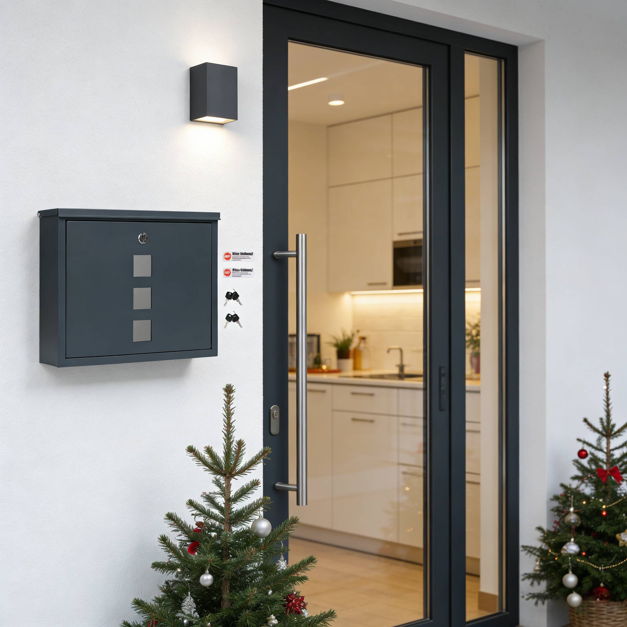 Image of Xxl Mailbox For C4 Documents, Waterproof Wall-mounted Letter Box With Viewing Window, Includes 4 Keys