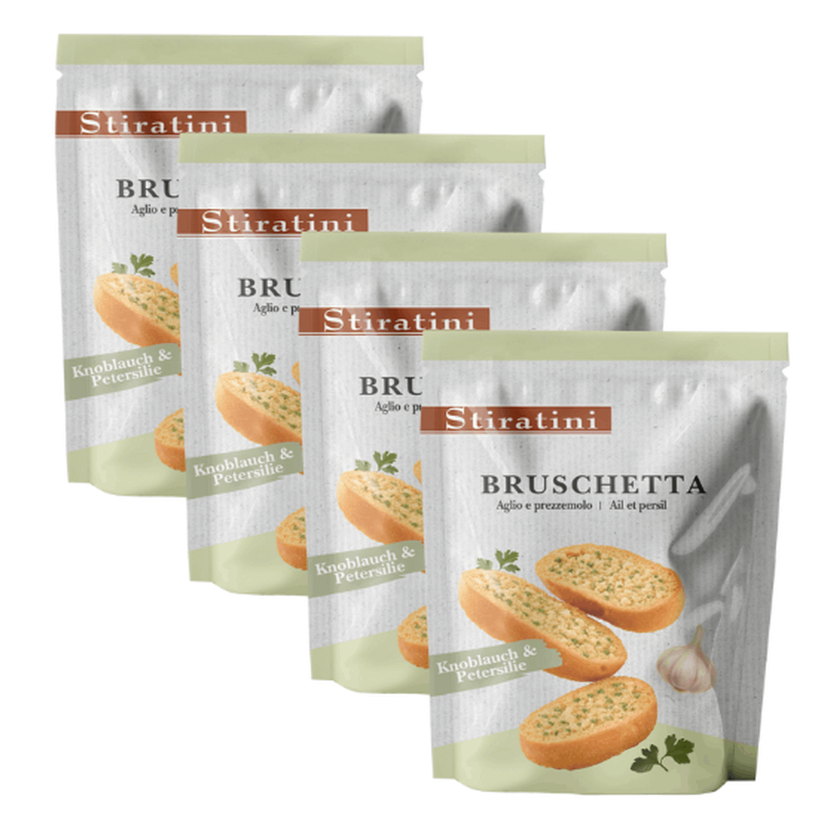 Bruschetta Stiratini Garlic & Parsley - Crispy Italian Bread Slices | 4 × 160 G