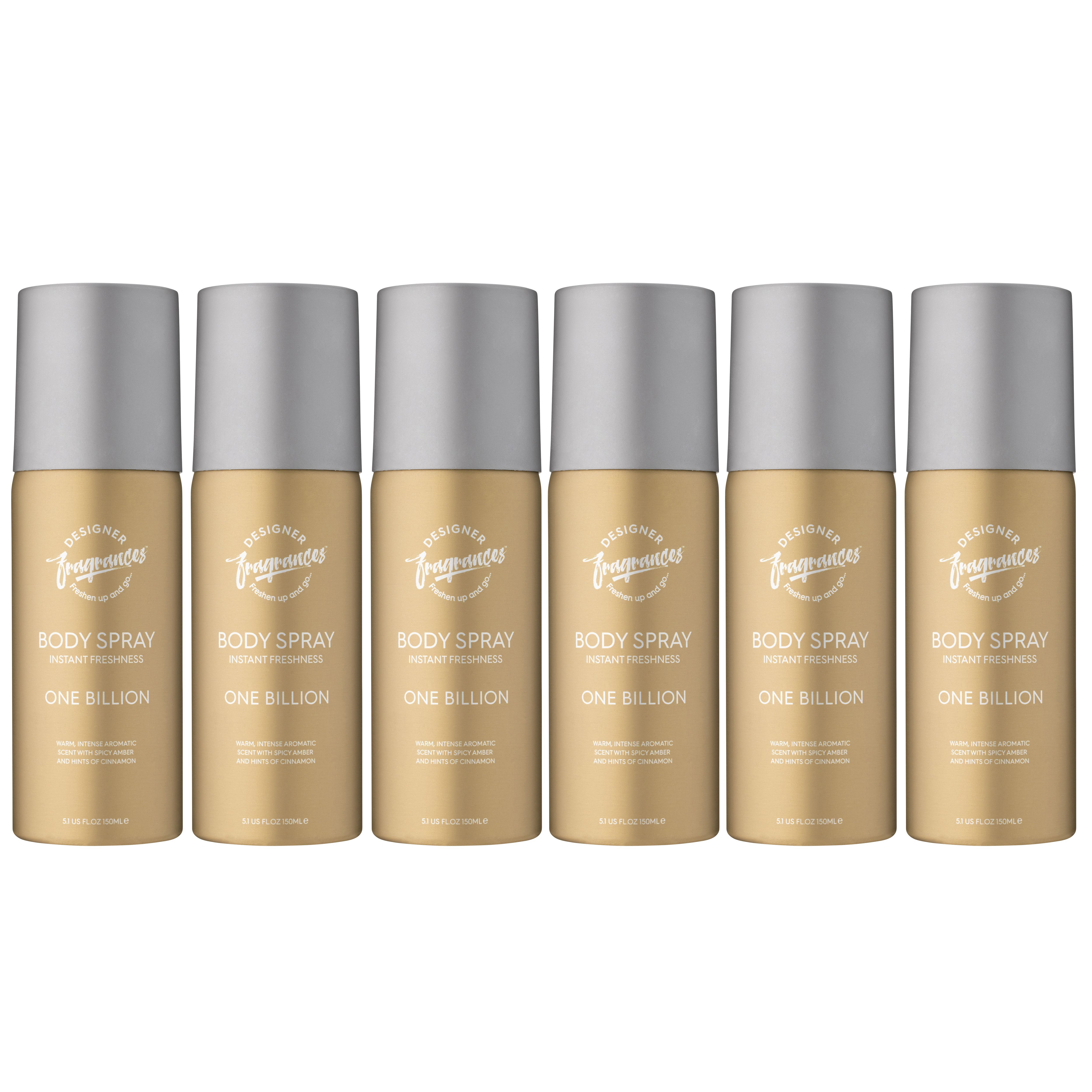 TEMU Designer Fragrances 6 Men's Body Spray Deodorant Cans - For Instant Freshness On The Go - Long Lasting Smell - Gift Sets - 150ml