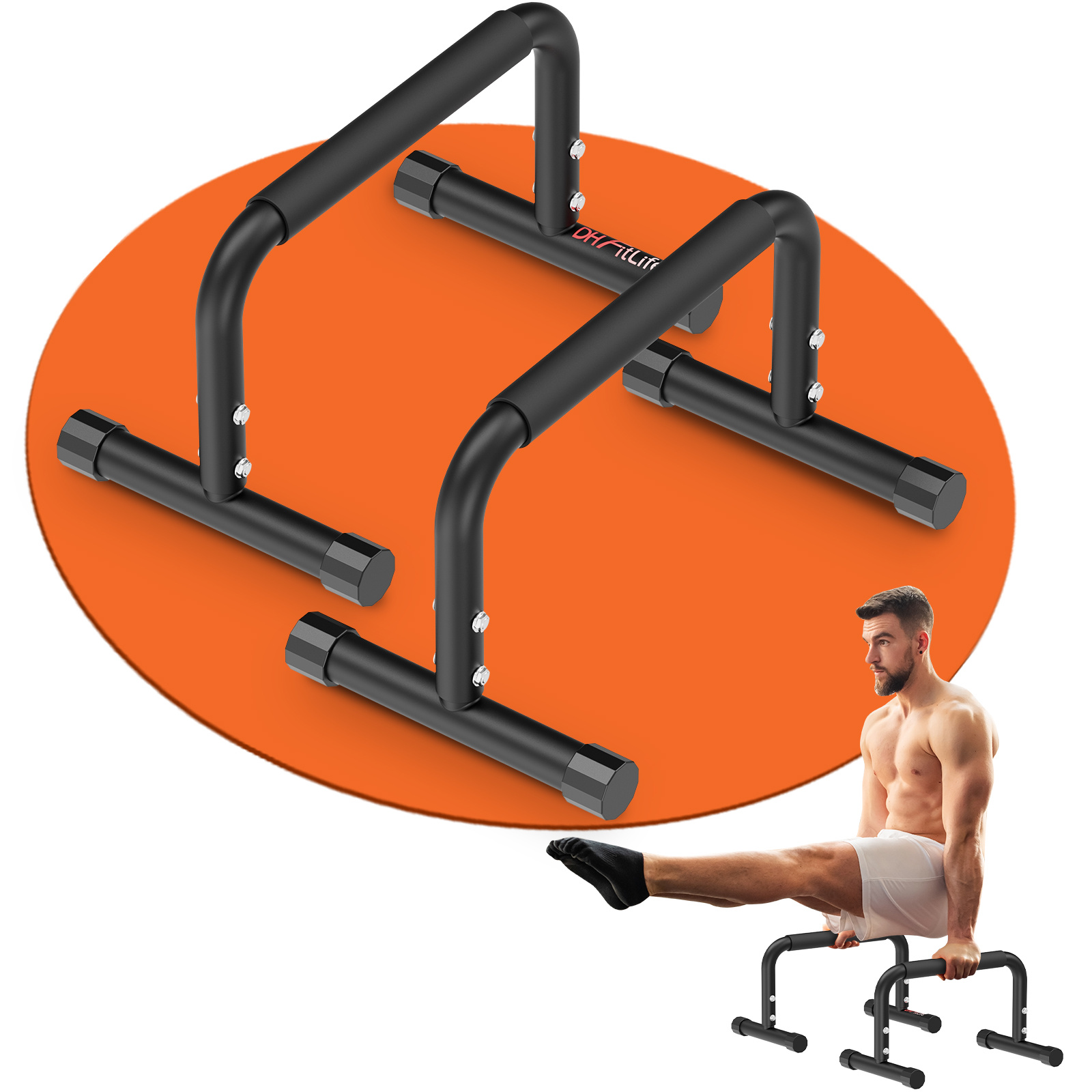 Image of Adjustable Calisthenics Bars 30-35cm, 2-stage Push-up Handles & Parallettes, 200kg Capacity Push-up Bars, Dip Bar For Fitness & Sports, Suitable For Indoor & Outdoor Use