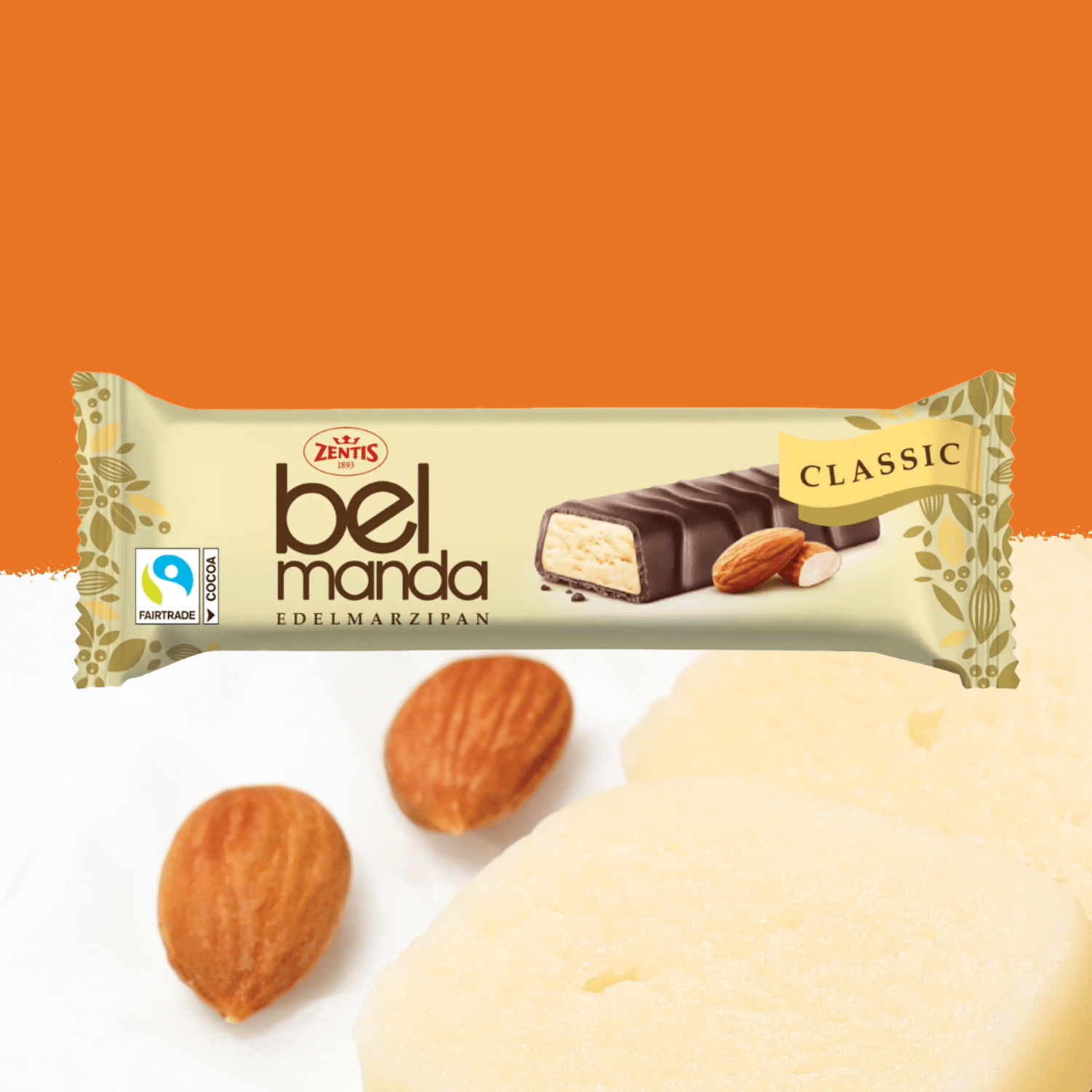 Image of 18x40g - Zentis Belmandel Premium Marzipan Classic Bar 720g
