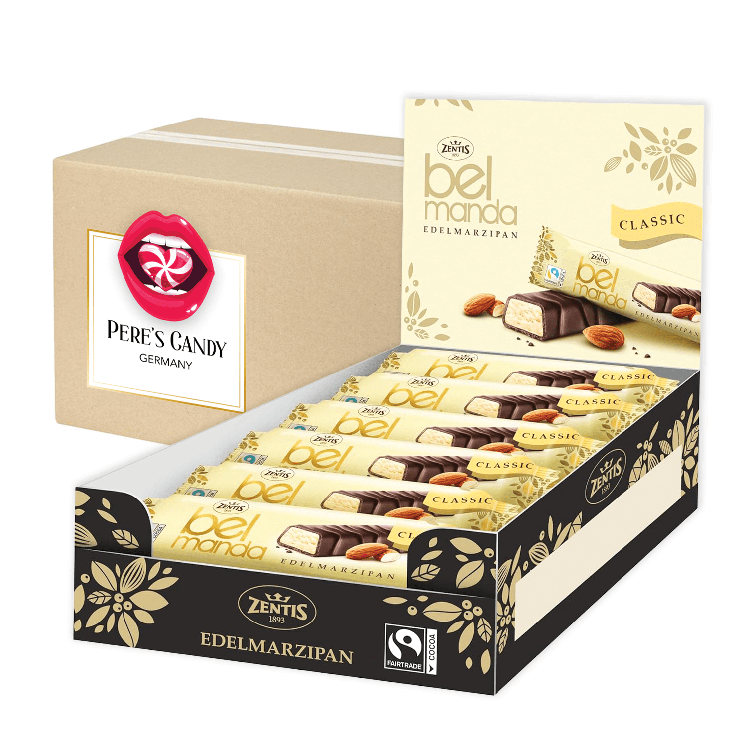 18x40g - Zentis Belmandel Premium Marzipan Classic Bar 720g