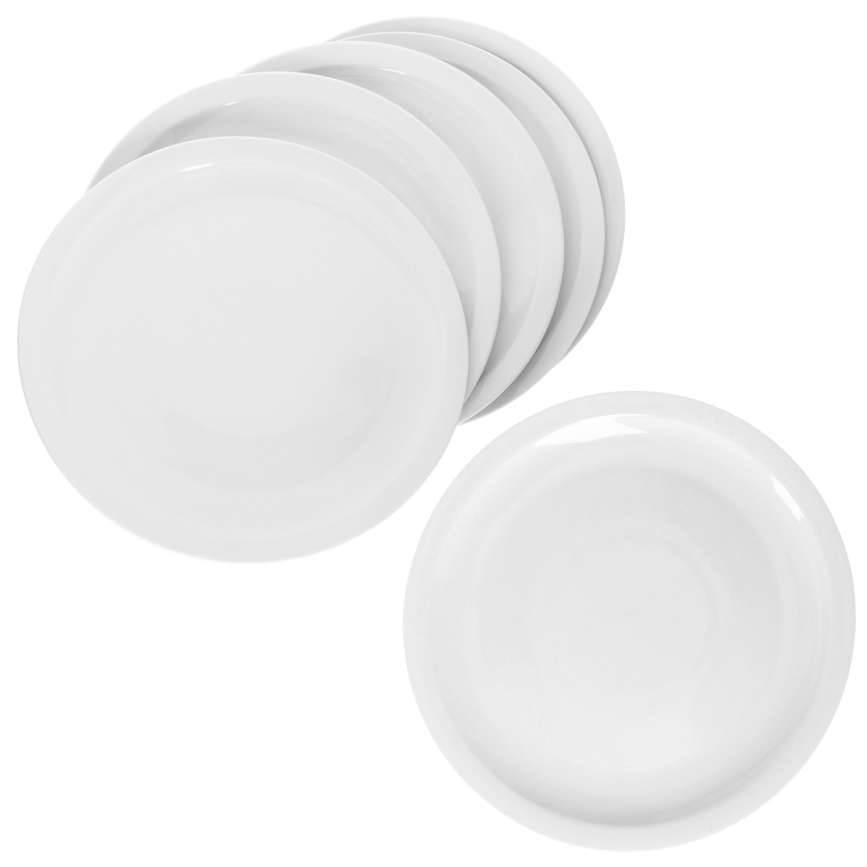 Image of 6-piece Set Pizza Plates, Ø30.5cm, 2.5cm Height, 1.100g, 6-person Xl Plates, Large White Platter