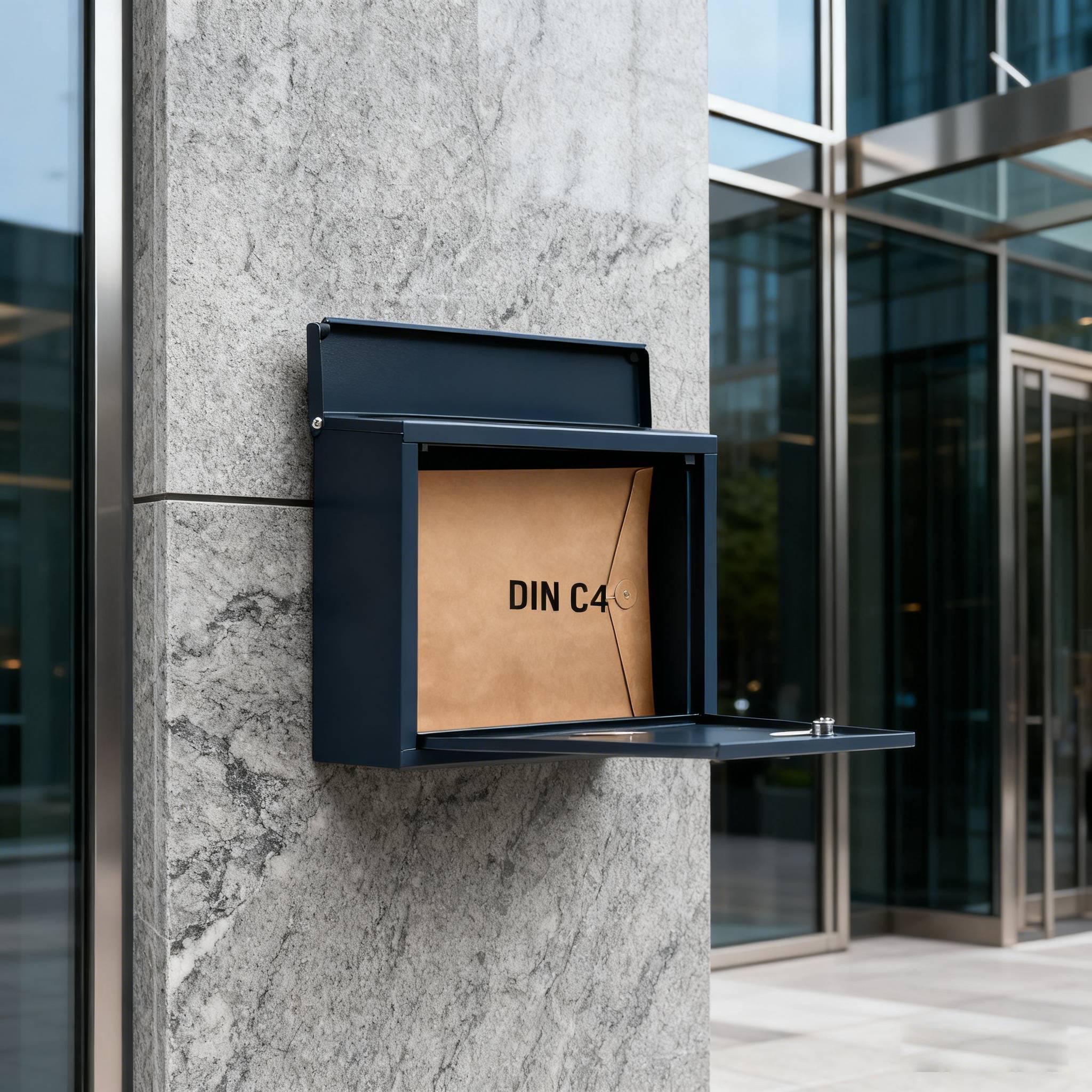 Minimalist Xl Mailbox, Waterproof Wall-mounted Mailbox With Lock, Durable Outdoor Mailbox, Includes 4 Keys, 9.5 X 35 X 28 Cm