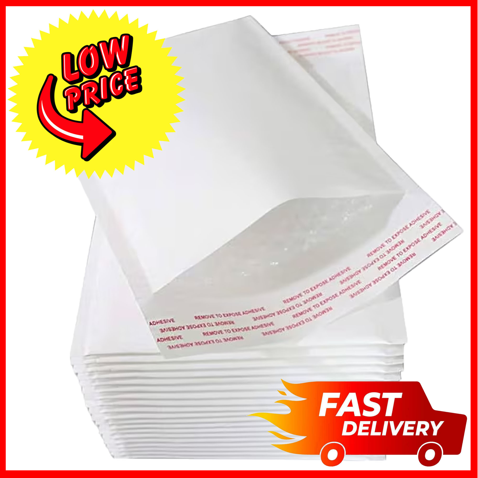 TEMU 100 X Size 4 (170x245mm) White Padded Plain Bubble Lined Lightweight Postal Envelopes