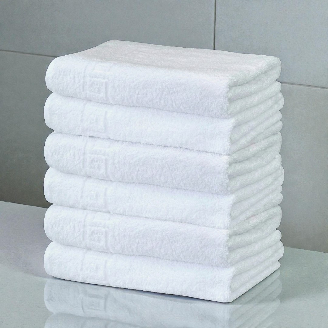 Image of 6pcs.towels With Greek Pattern 450 G/m² – 11 , High Absorbency, Dimensions: 40×70cm, 50×90cm – Ideal For Home And Hotels