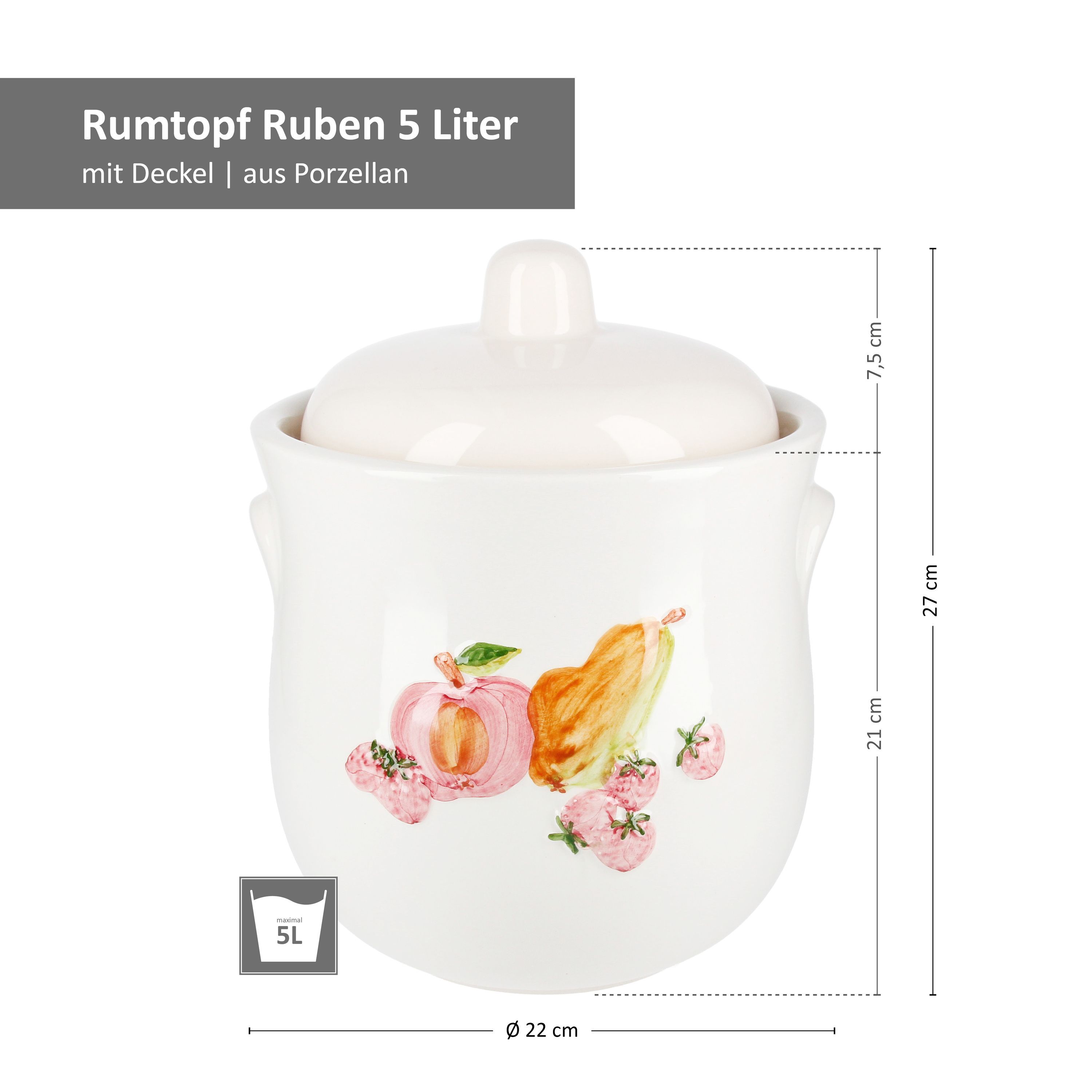 Mambocat 5l White With Fruit Motif - 1686/5