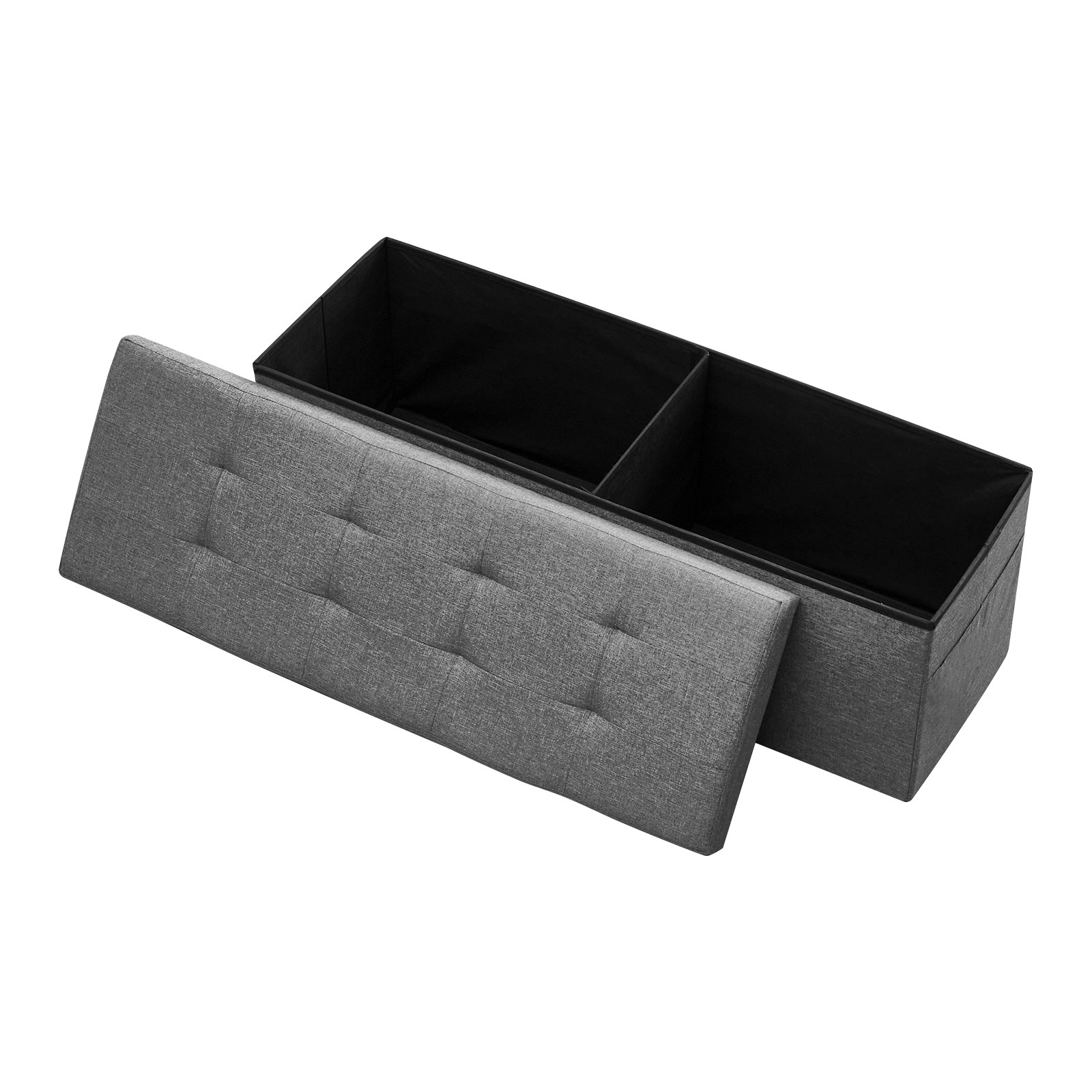 TEMU VEVOR plegable con almacenamiento, para el pie de la cama con bolsas , arca de almacenamiento tapizado plegable que soporta 660 lbs, de cama de