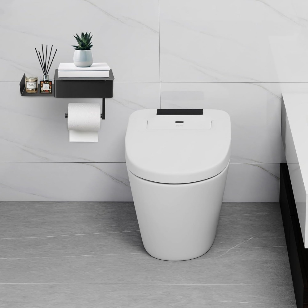 Image of Stainless Steel Toilet Paper Holder With Shelf & Wet Wipe Dispenser – 4-in-1 Wall-mounted, Adhesive Or Screw-on, 10 Kg Load Capacity, , For Bathroom, Guest Toilet, Small Spaces