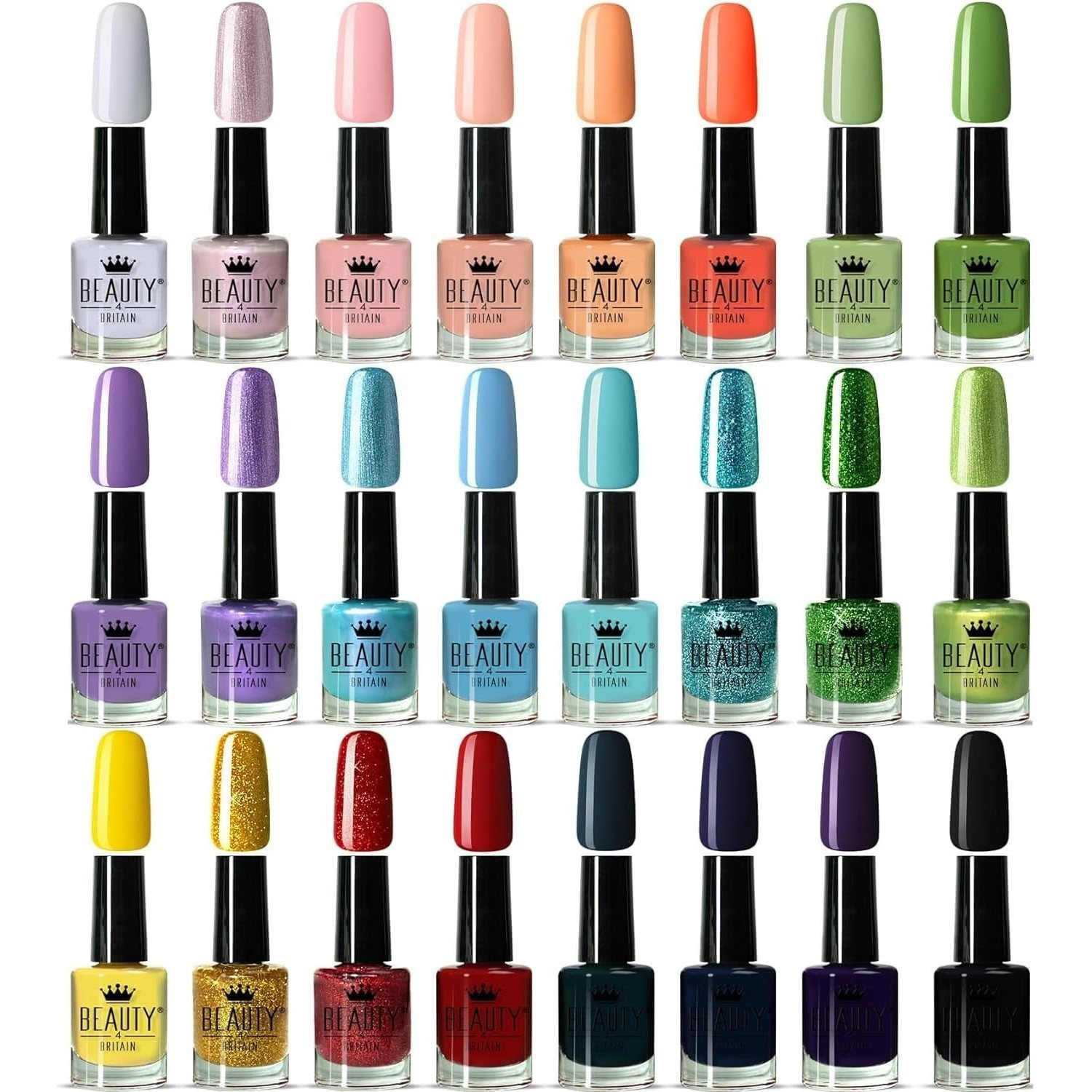 TEMU Set Of 24 Nail Polishes - 24 Unique & 11ml Bottles Quick-dry And Long-lasting