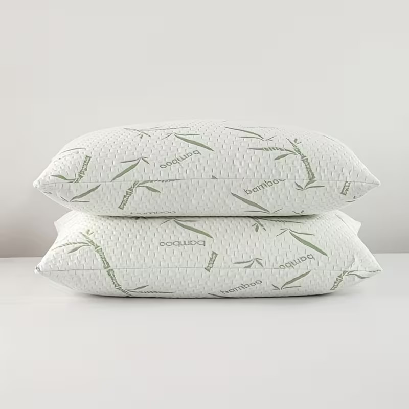 TEMU 4b Luxury Soft Bamboo Memory Foam Pillow – Premium Support Pillow With Bamboo Fabric Shell For Smooth, Skin-, Pressure Balance For Relaxed