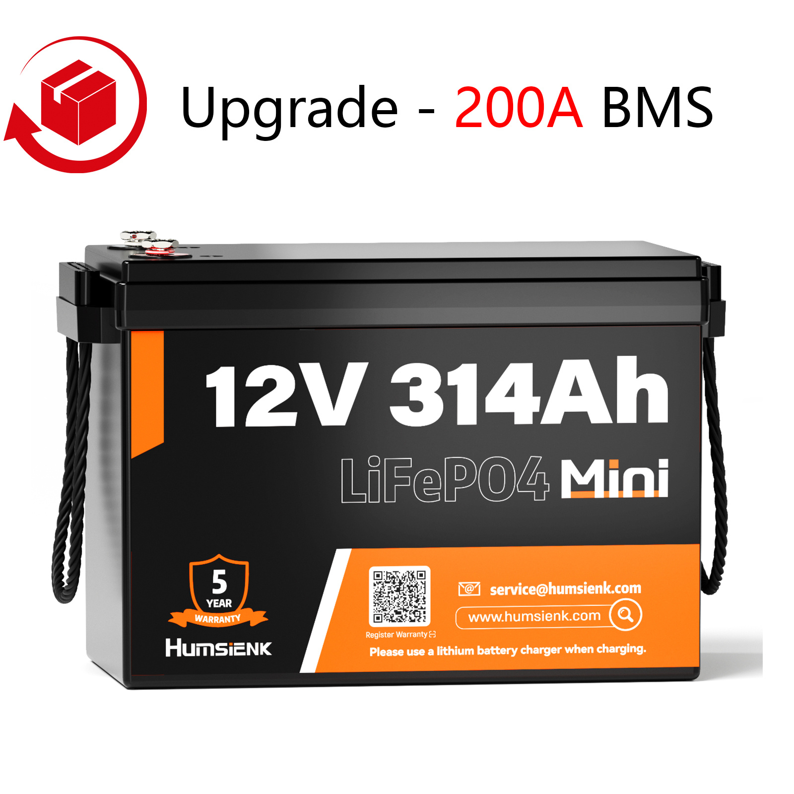 E-shop HumsiENK 12V 314Ah LiFePO4 Lithium Batterie – 4.19kWh Energie, 200A BMS, 15000+ , Tieftemperurschutz – für Wohnmobil, Solar, Off-Grid, Home