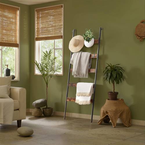 5 tier blanket ladder shelf wall towel rack 25 6 inches wide for blankets towels rustic brown and black