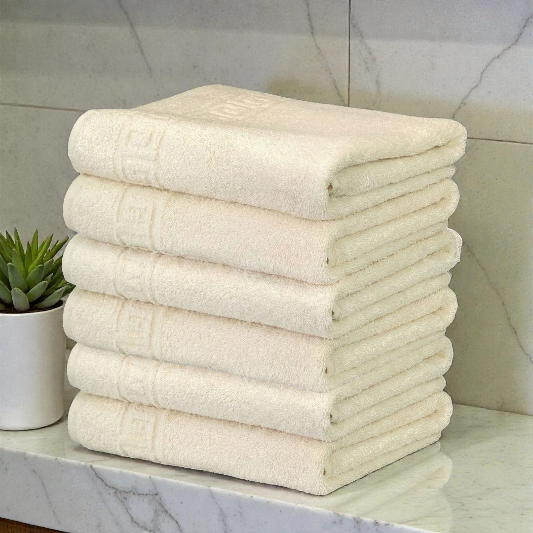 6pcs.towels With Greek Pattern 450 G/m² – 11 , High Absorbency, Dimensions: 40×70cm, 50×90cm – Ideal For Home And Hotels