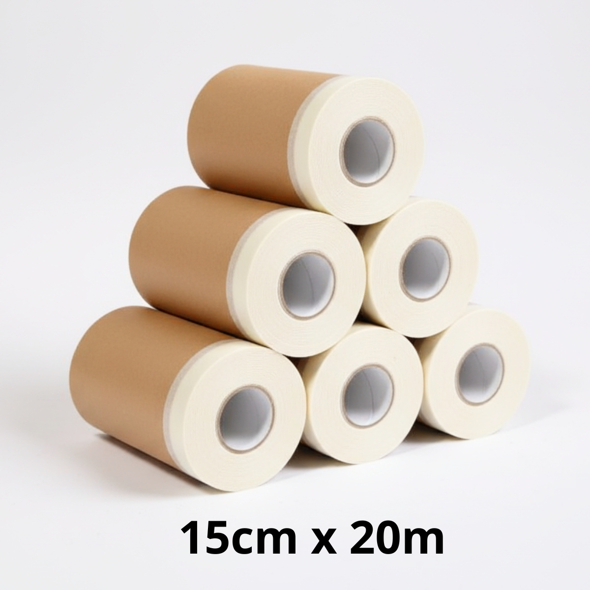 TEMU 6 Rollos de Papel de Enmascarar con Cinta Autoadhesiva 15 cm x 20 m (Total 120 m) – Papel con Cinta para Pintura, Protección y , Mayor Cobertura