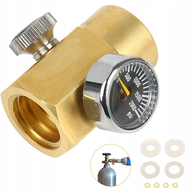 TEMU Soda Maker, Cylinder Connection, Water Cylinder, Co2 Refill Connection, Accessory Adapter (cga320 To Tr21.4) With Pressure Gauge