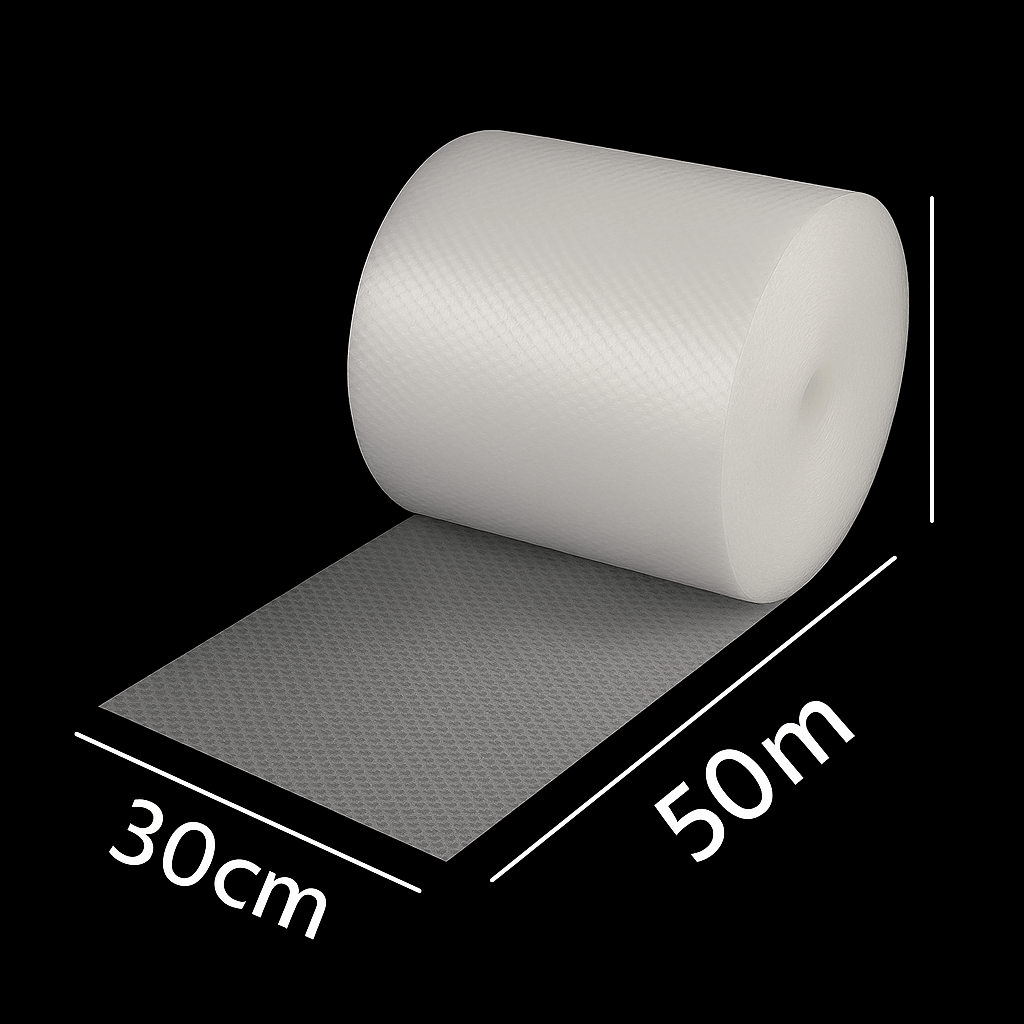 E-shop 30cm x 50m Blasenverpackungsfolie schützt Produkte, dämpft Blasen und absorbiert Stöße - geeignet für den sicheren Transport von Kartons und