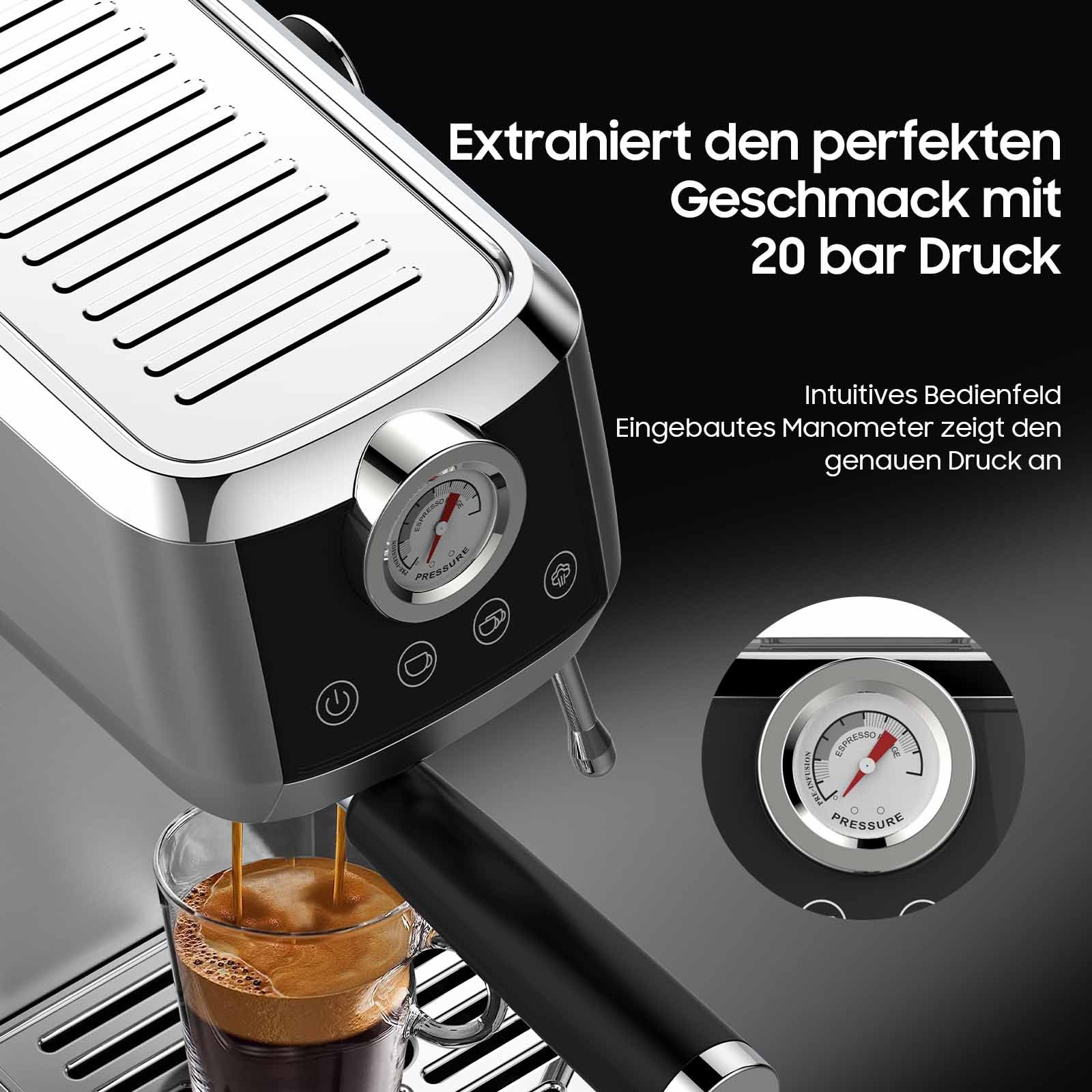 Espressomachine CM1665B met Italiaanse pomp van 20 bar