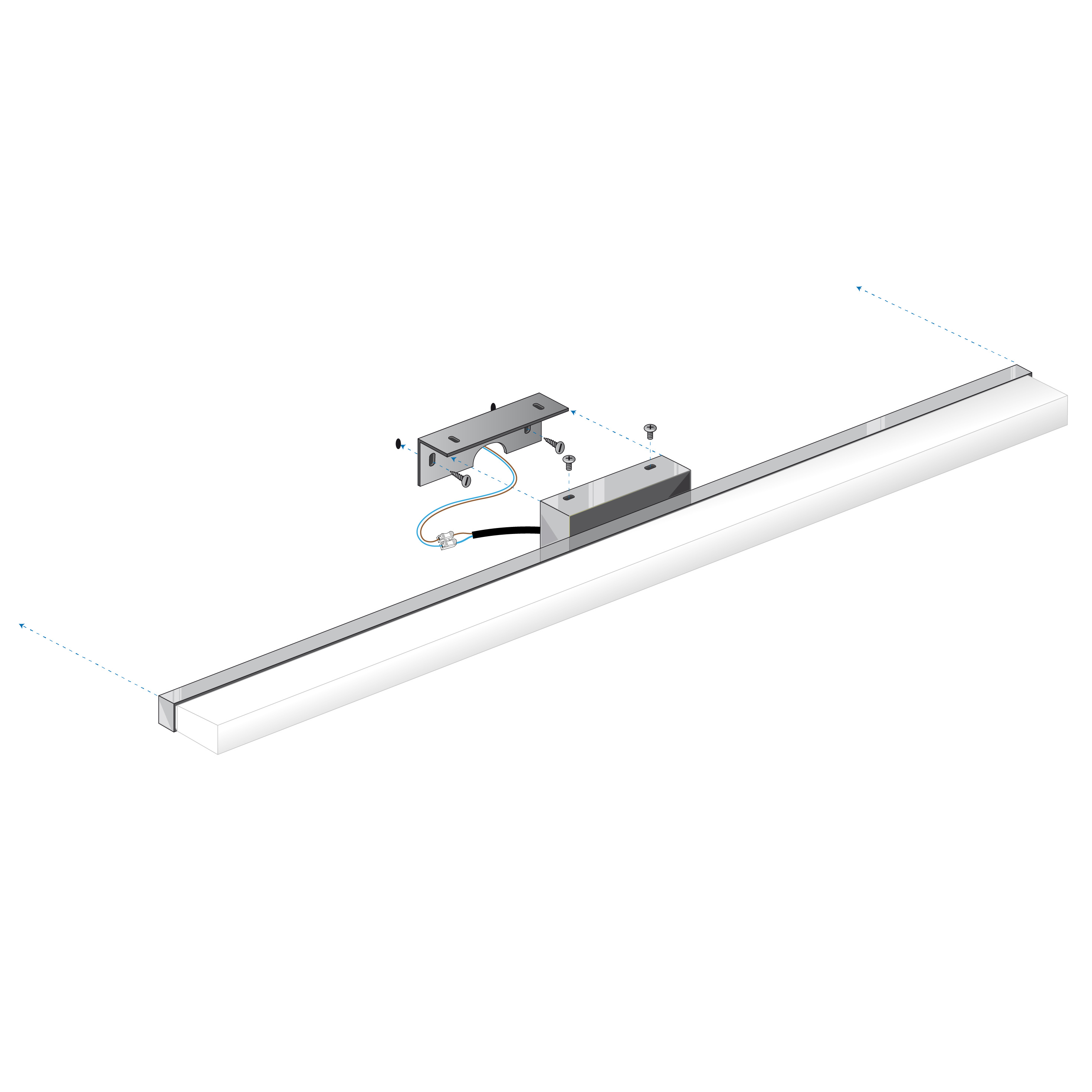 TEMU LED ATOMANT Aplique LED Cromado para Baño 60cm 16W, Color Frío (6500K), 1600 , Lámpara Espejo , Iluminación sobre Espejo, Luz de Maquillaje,