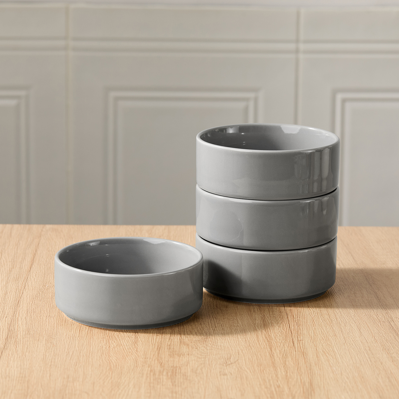 TEMU 4er-set, 6inch, Ø13,5cm, 510ml, Keramik-Geschirrset, Schüssel-Set, Müslischalen, Dessertschalen, Nussschüssel, Eisbecher, Snackschüssel, Schalen