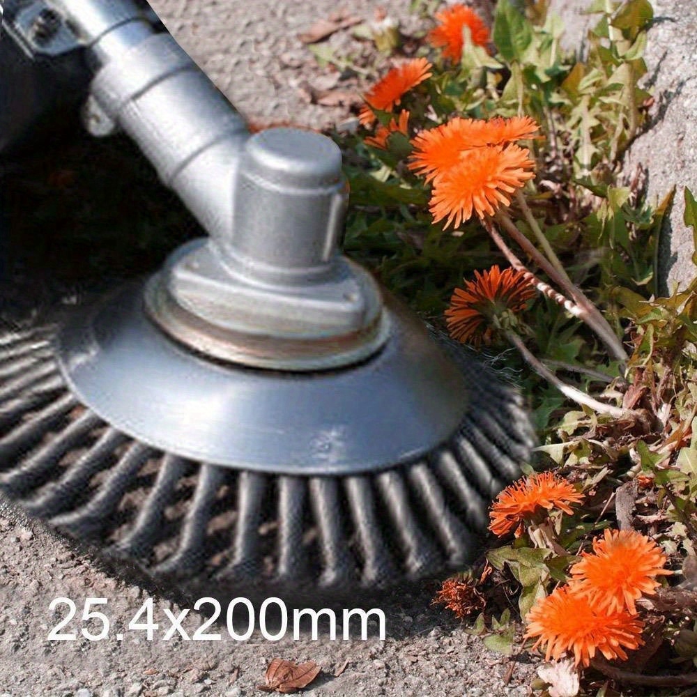 Image of High-quality Wire Brush - Perfect For Weed Removal In Crevices, , And - Compatible With Electric Lawn Mowers And Trimmers - Spiral-shaped Chain Wire Brush - Effective Removal Of Moss, Dirt, And Weeds.