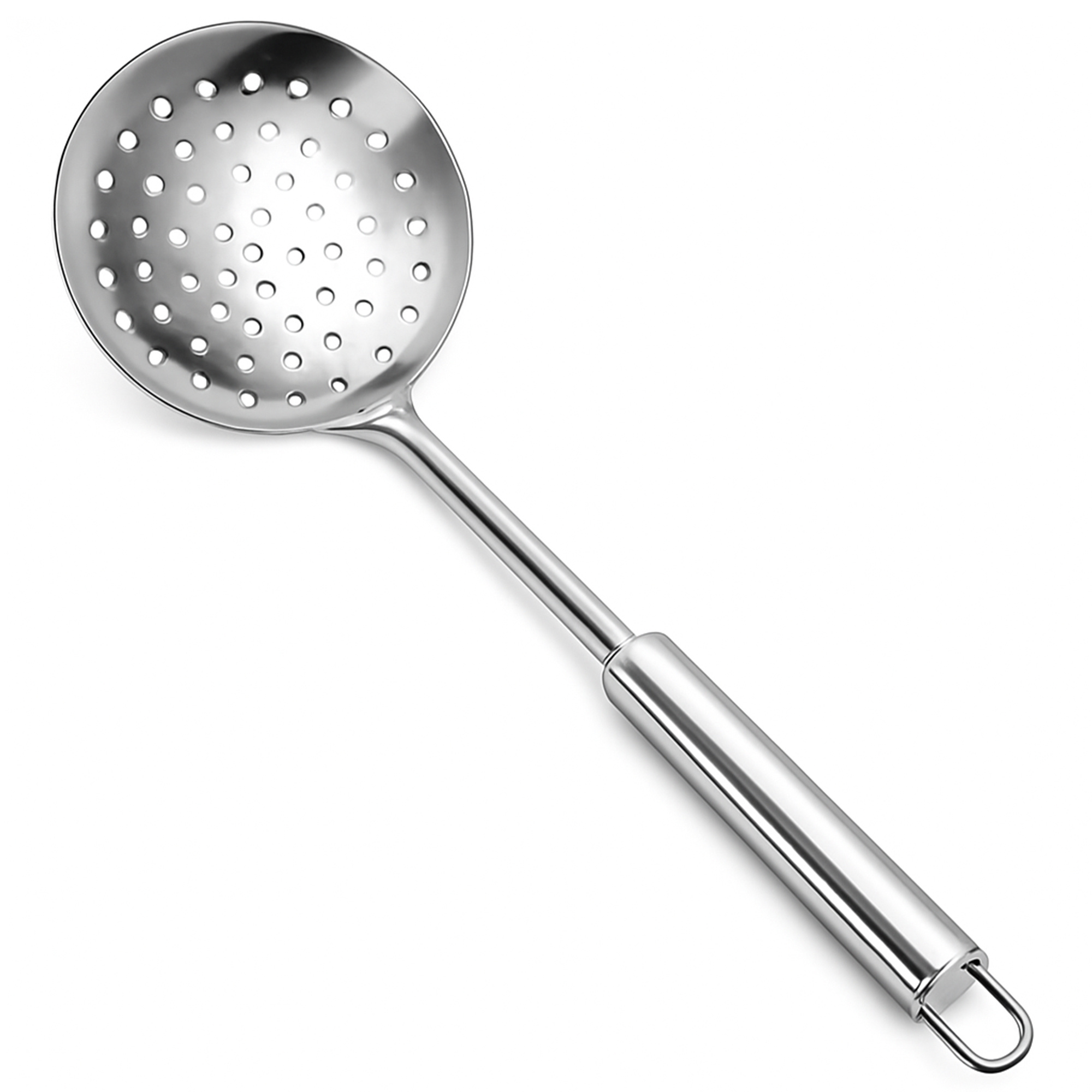 TEMU Stainless Steel Skimmer Slotted Spoon 38cm – Food Grade 304 Oil Strainer Ladle For Cooking, Frying – Durable Rustproof Kitchen Utensil With