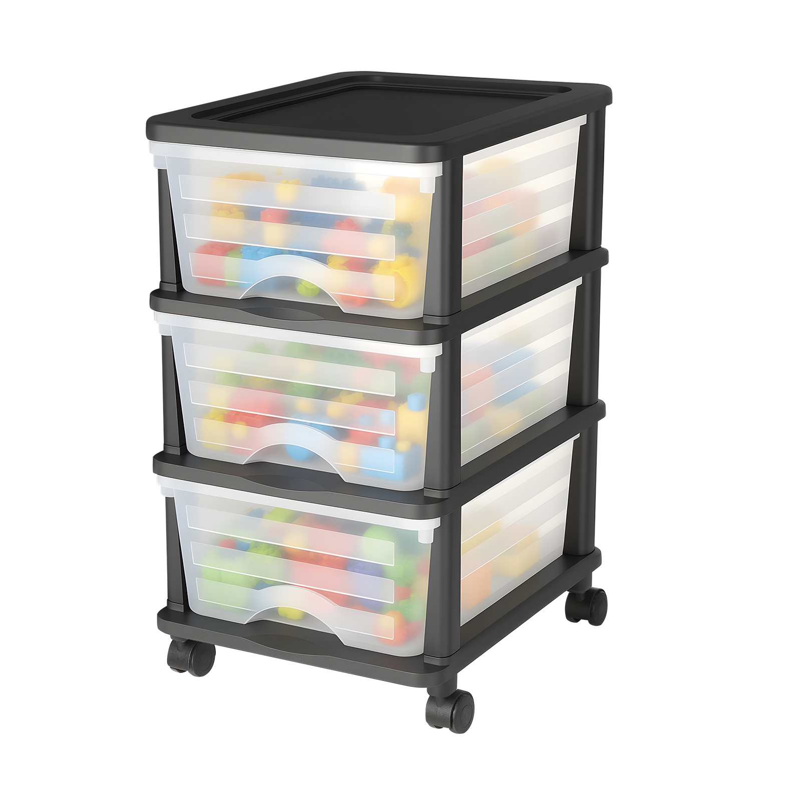 E-shop VEVOR Kunststoff-Aufbewahrungsschubladenwagen, 3-Schubladen-Aufbewahrungsorganizer mit Rollen, rollende Schrank-Organisation und